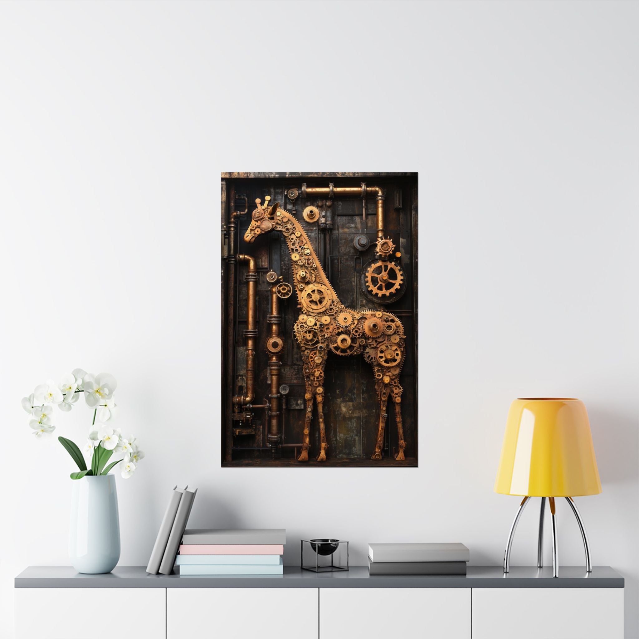 Steampunk Giraffe: Mechanical Marvel Poster