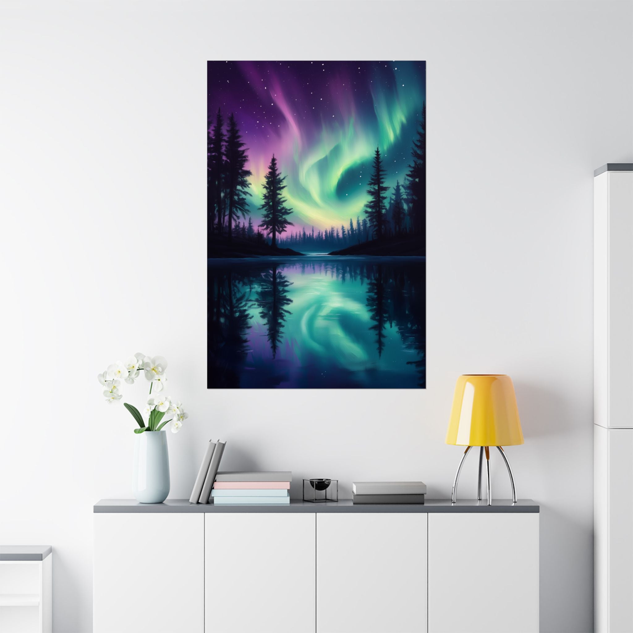 Northern Lights Wonder Poster Wall Art - SynthFrame