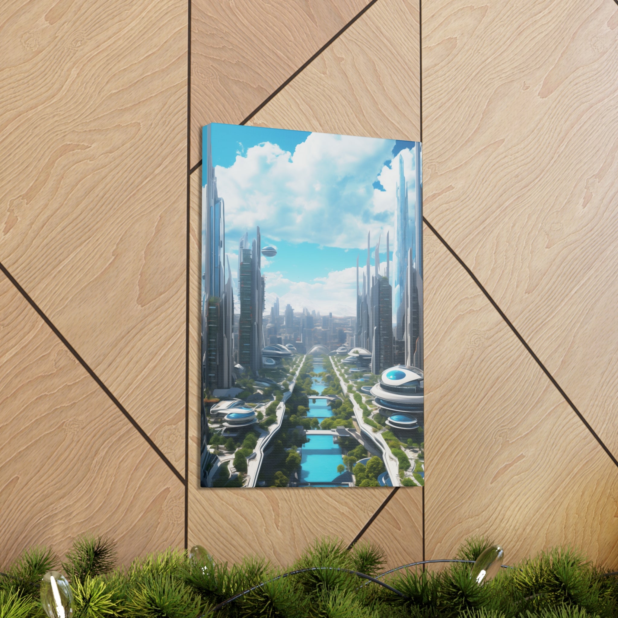 Futuristic Eco City 3 Canvas Wall Art - SynthFrame