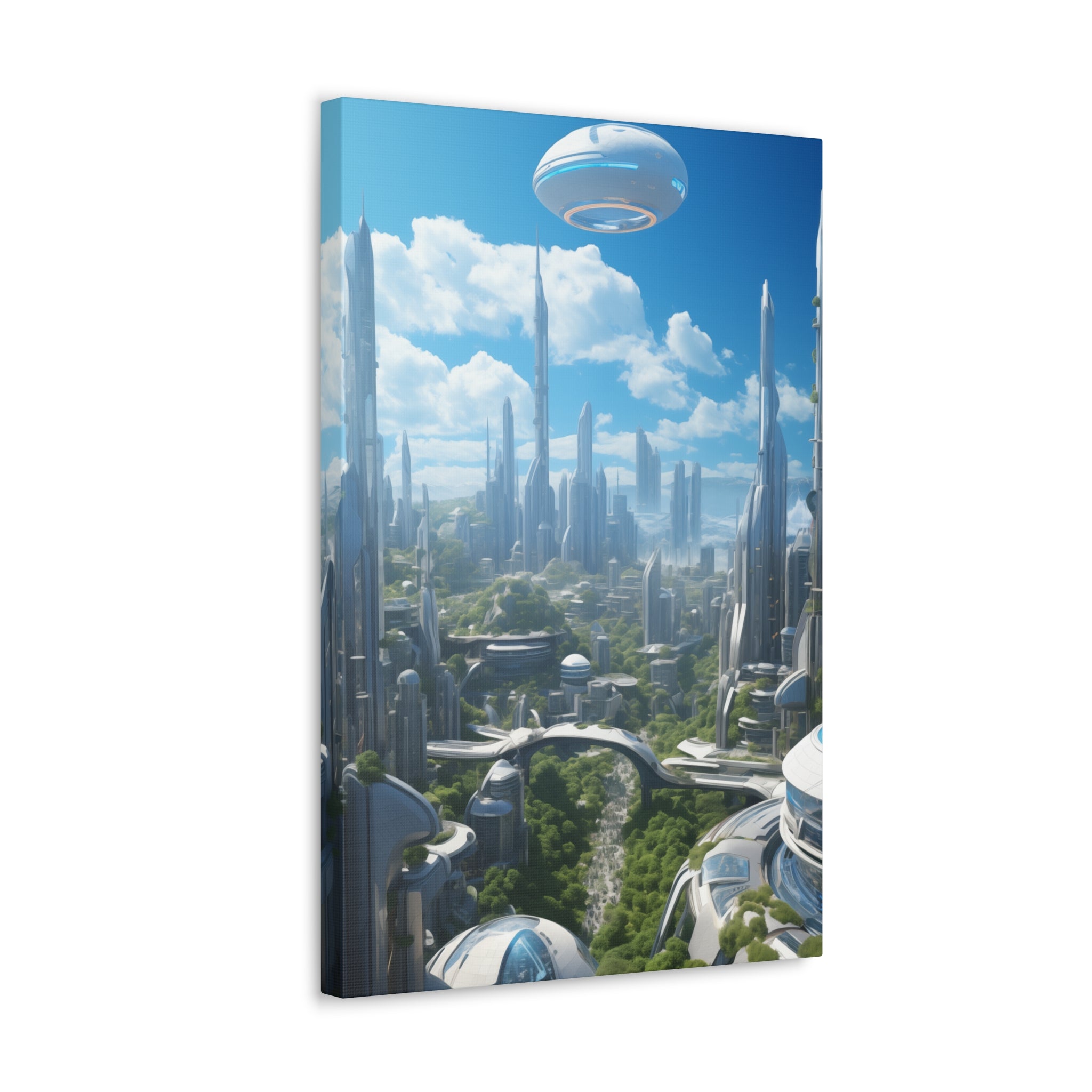 Futuristic Eco City 1 Canvas Wall Art - SynthFrame