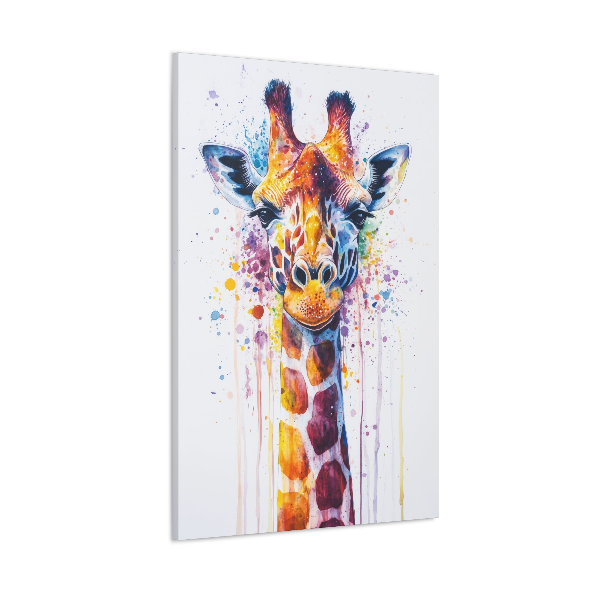 Watercolor Giraffe Canvas Wall Art - SynthFrame