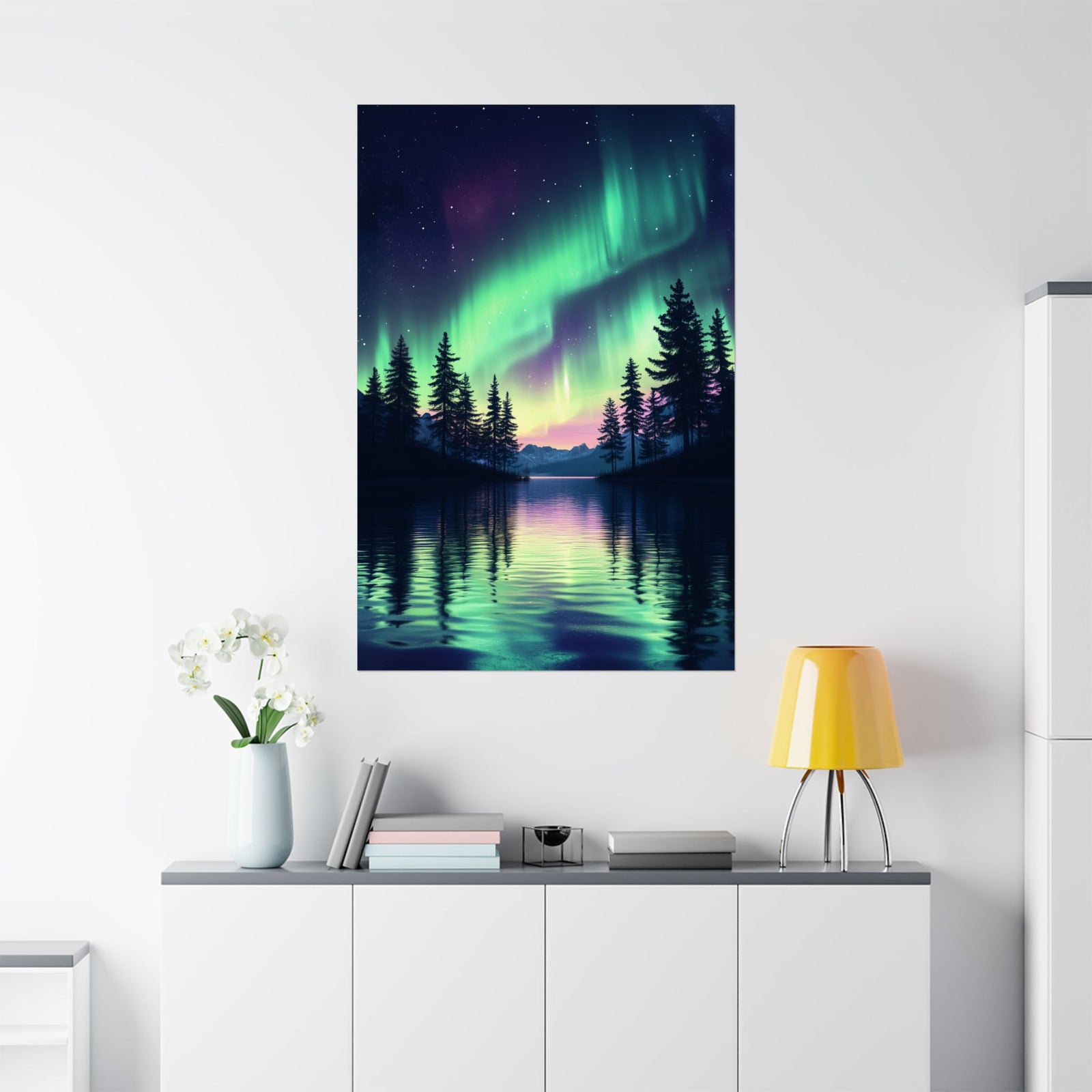 Northern Lights Wonder Poster Wall Art - SynthFrame