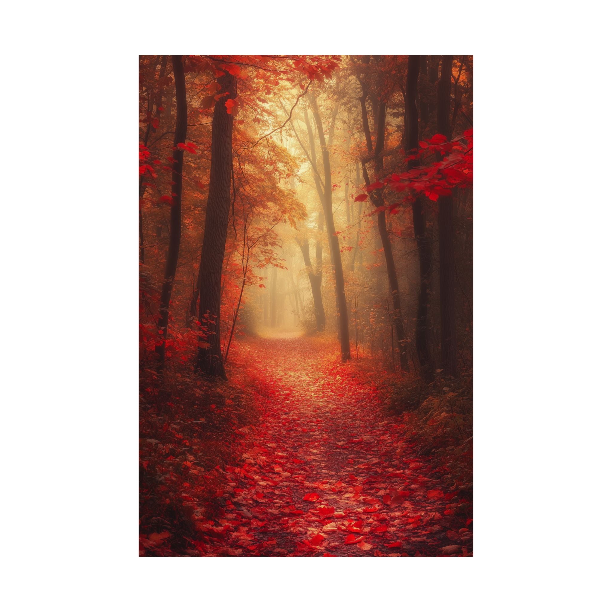 Autumn Forest Path Poster Wall Art - SynthFrame