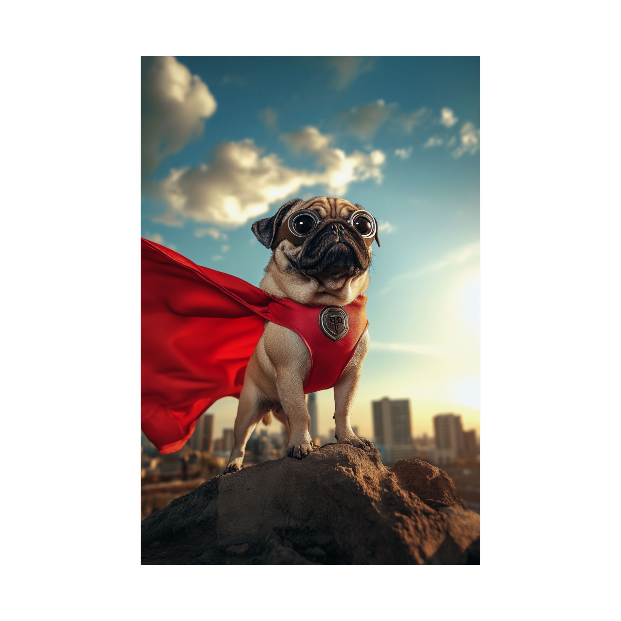 Superhero Pug Poster