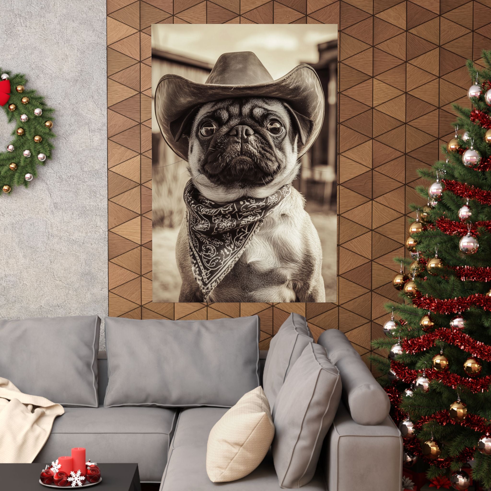 Wild West Pug Poster