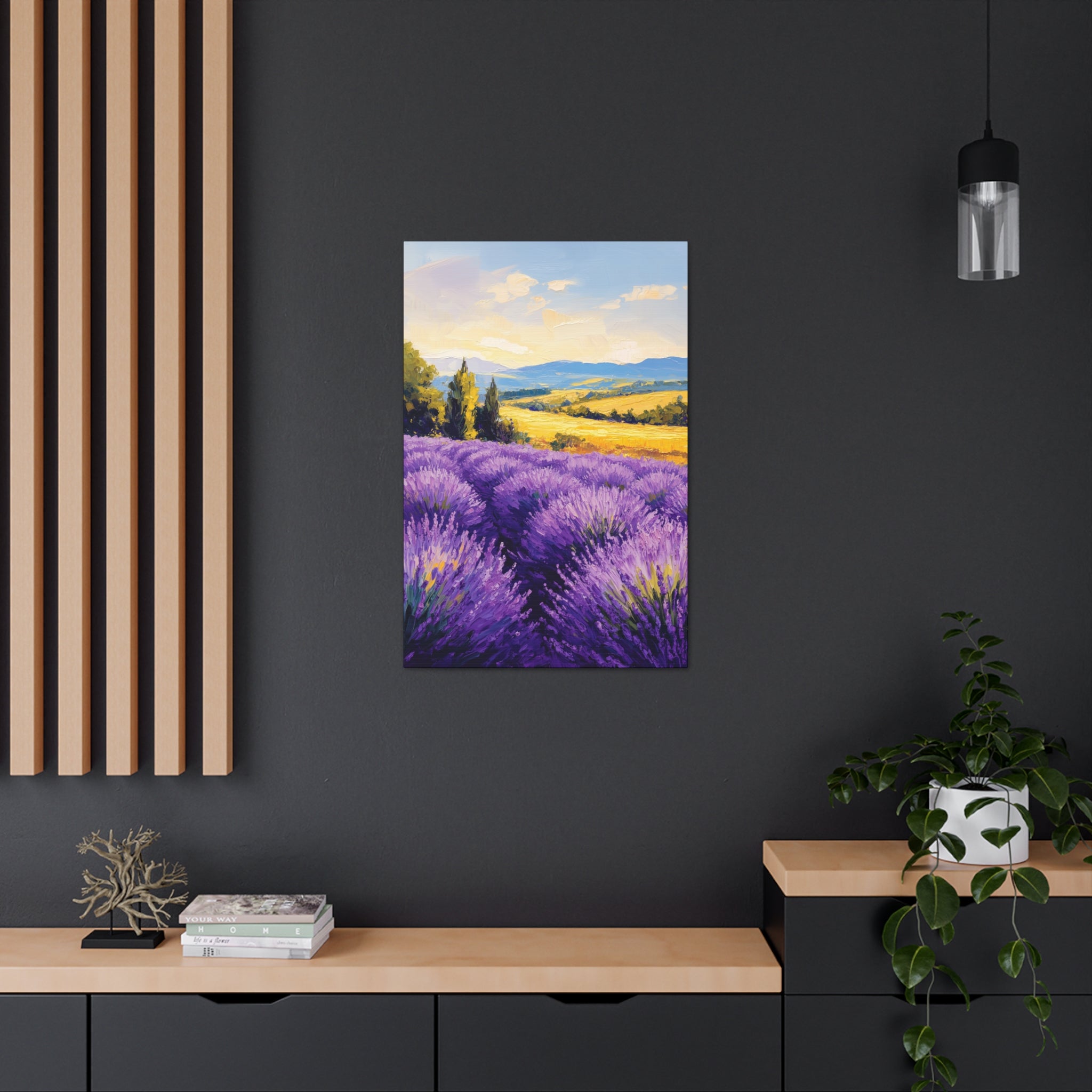 Impressionist Lavender Fields Canvas Wall Art - SynthFrame