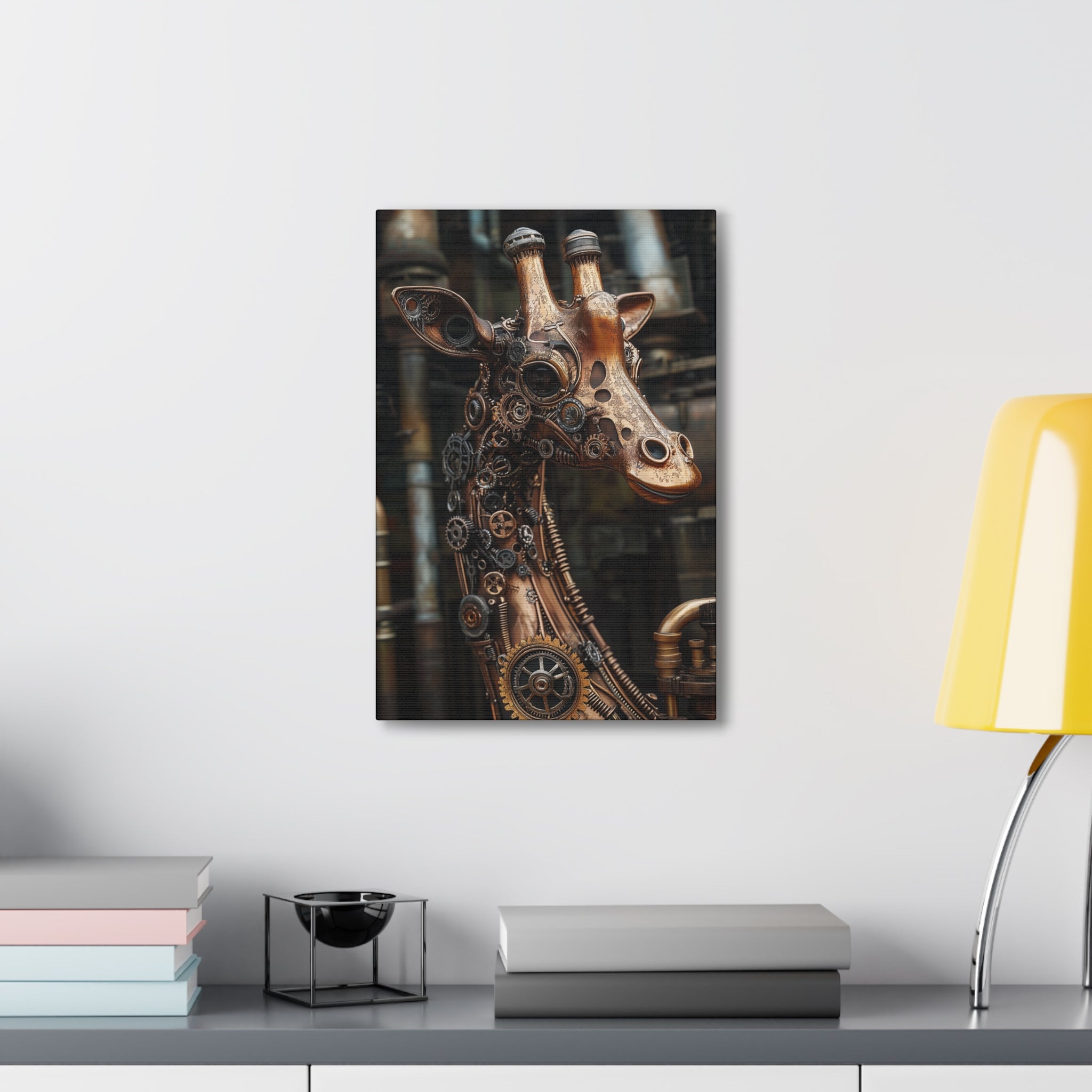 Steampunk Giraffe Canvas Wall Art - SynthFrame