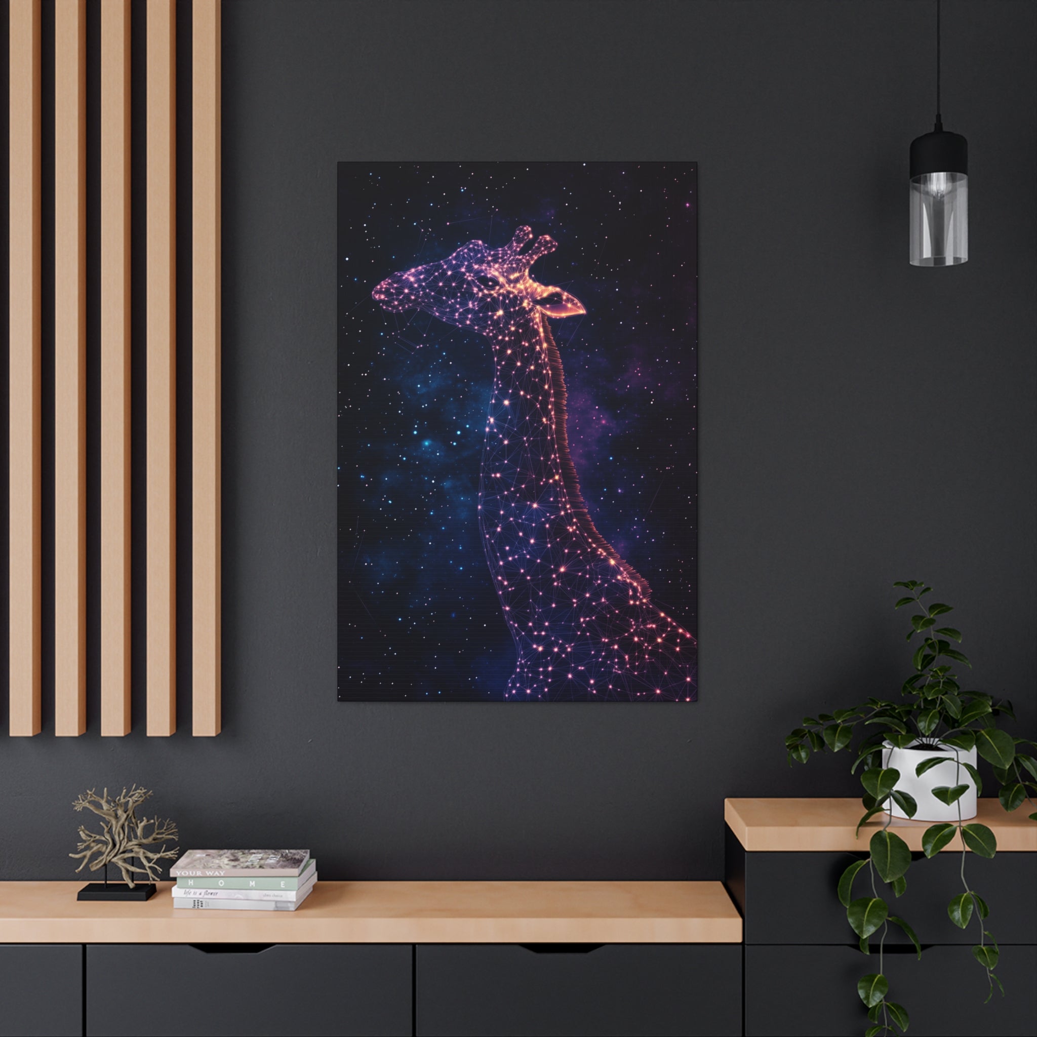 Constellation Giraffe Canvas Wall Art - SynthFrame