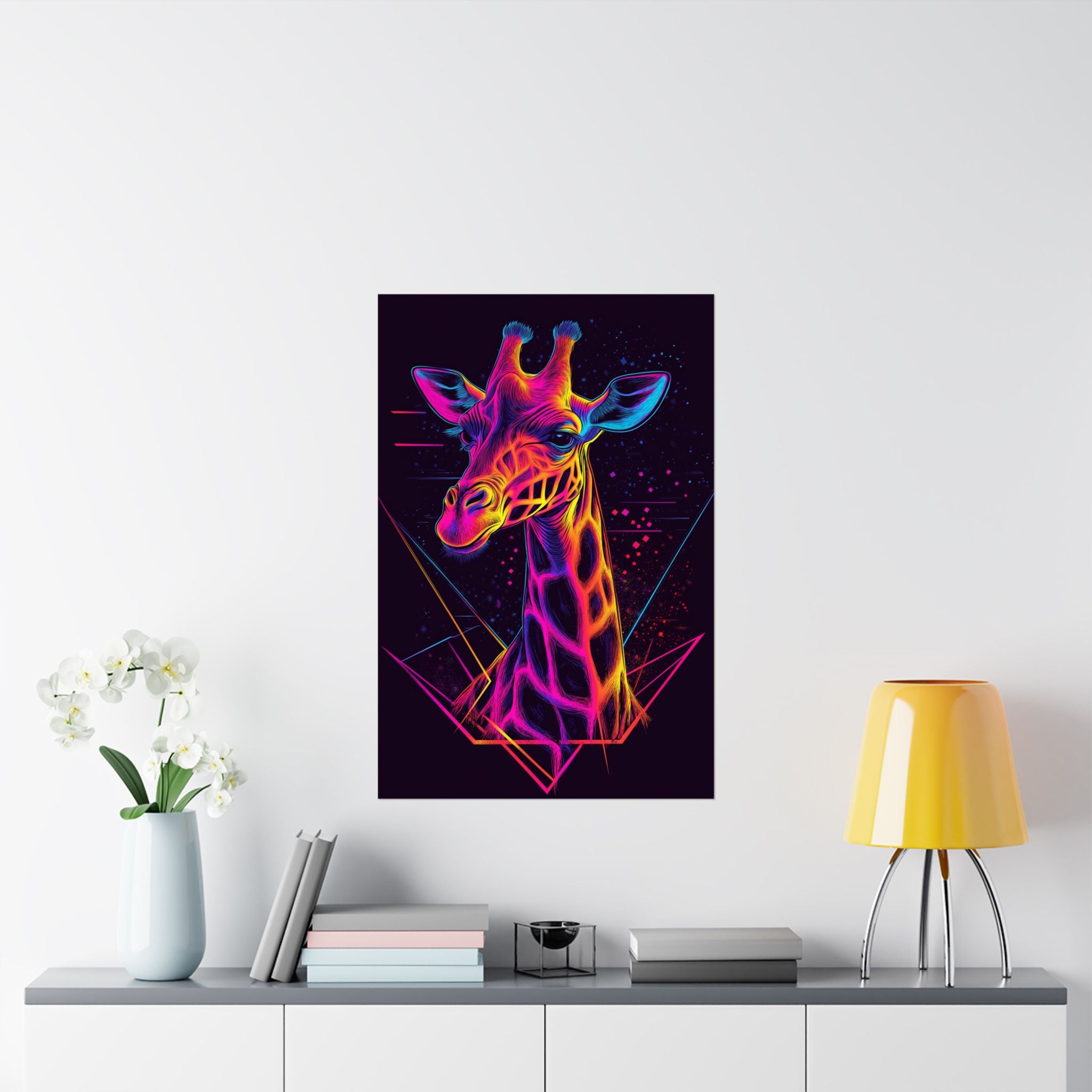 Neon Giraffe Poster