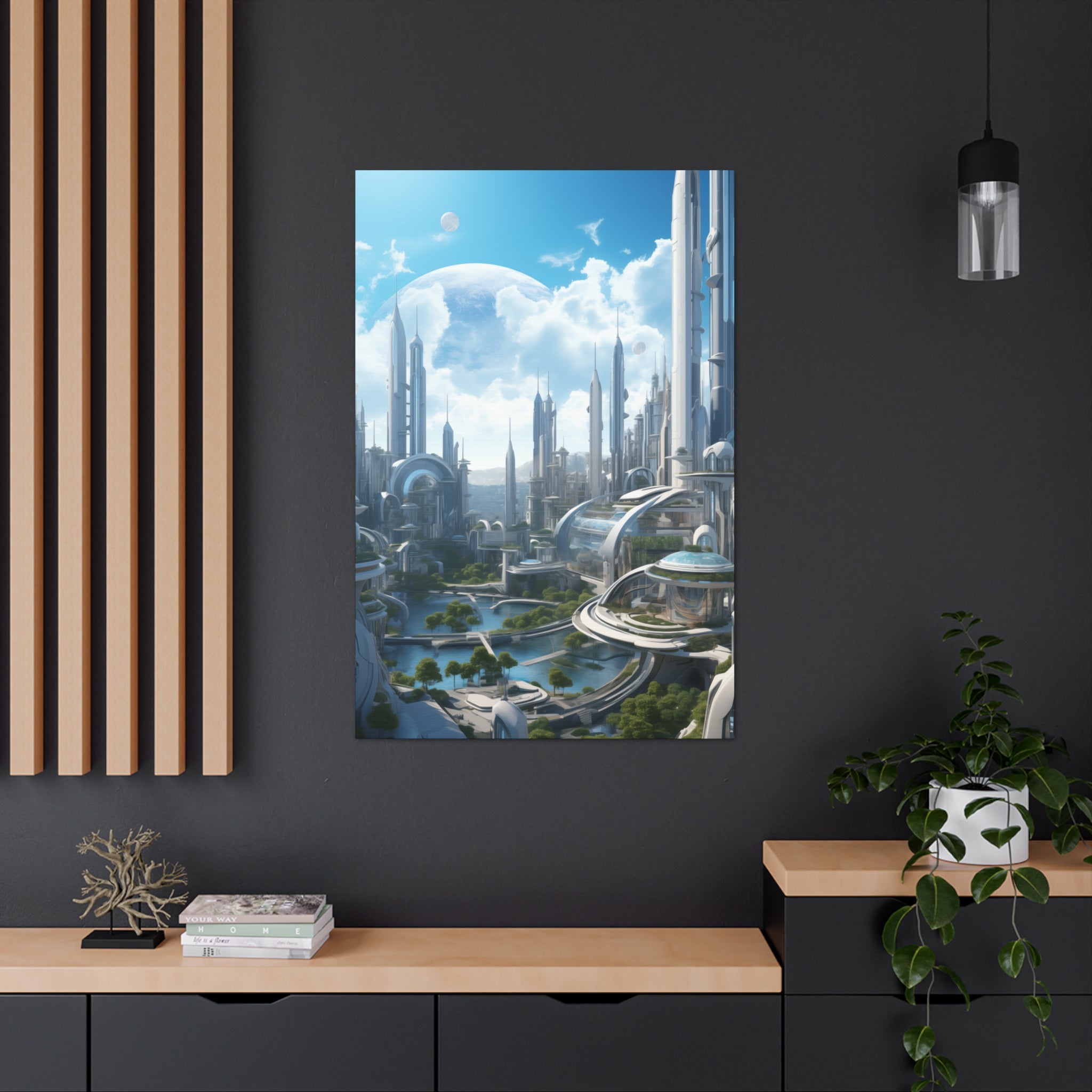 Futuristic Eco City 2 Canvas Wall Art - SynthFrame