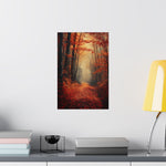 Autumn Forest Path Poster Wall Art - SynthFrame