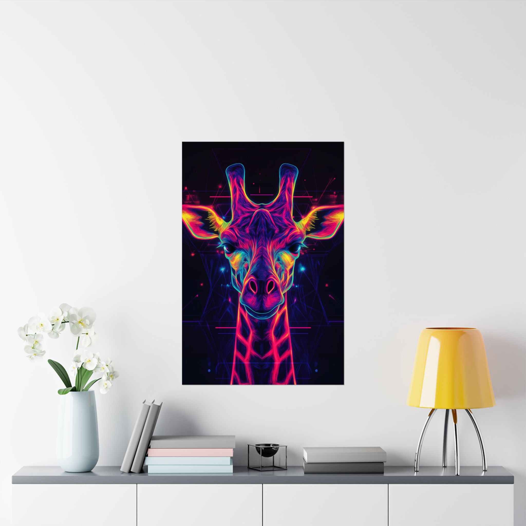 Neon Giraffe Poster