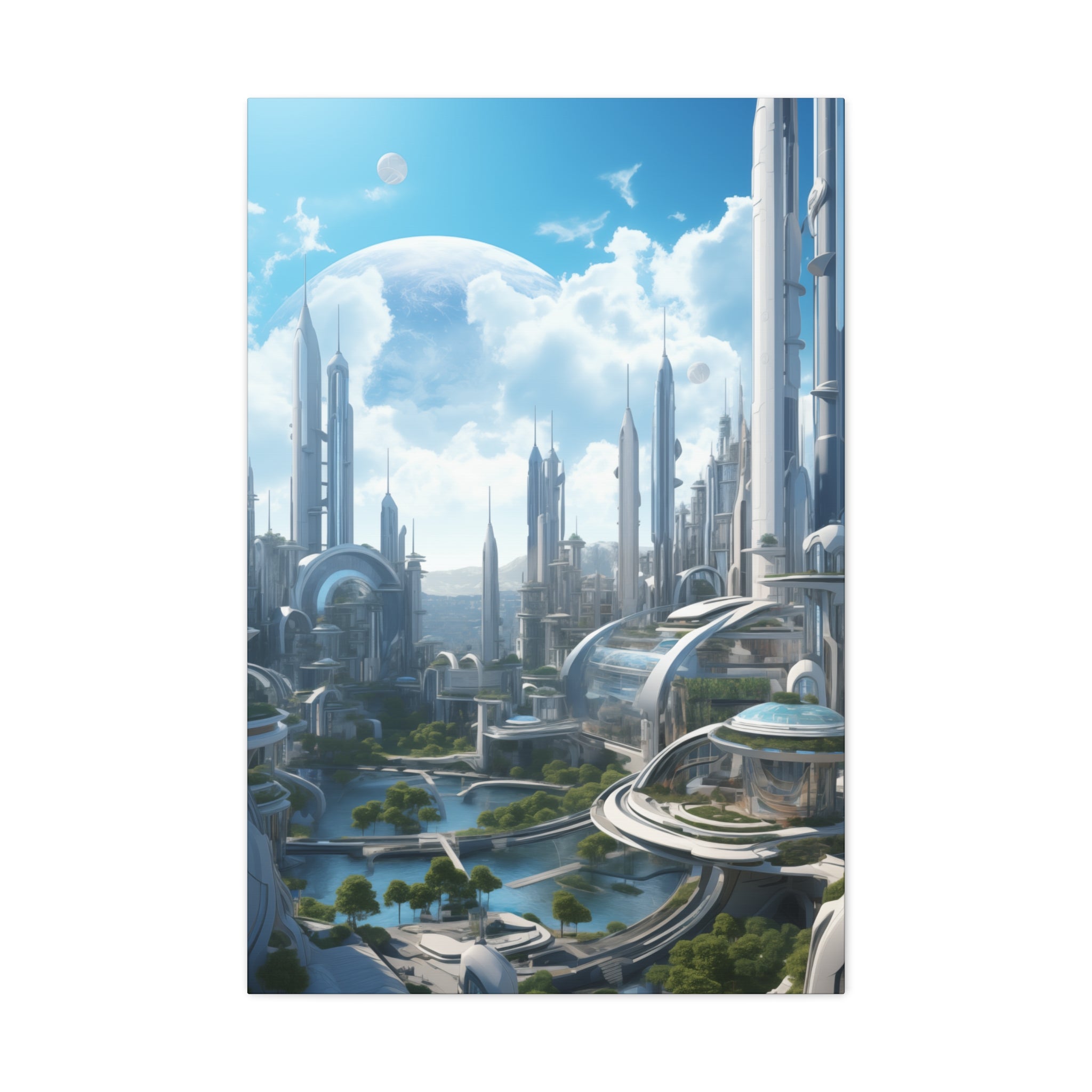 Futuristic Eco City 2 Canvas Wall Art - SynthFrame