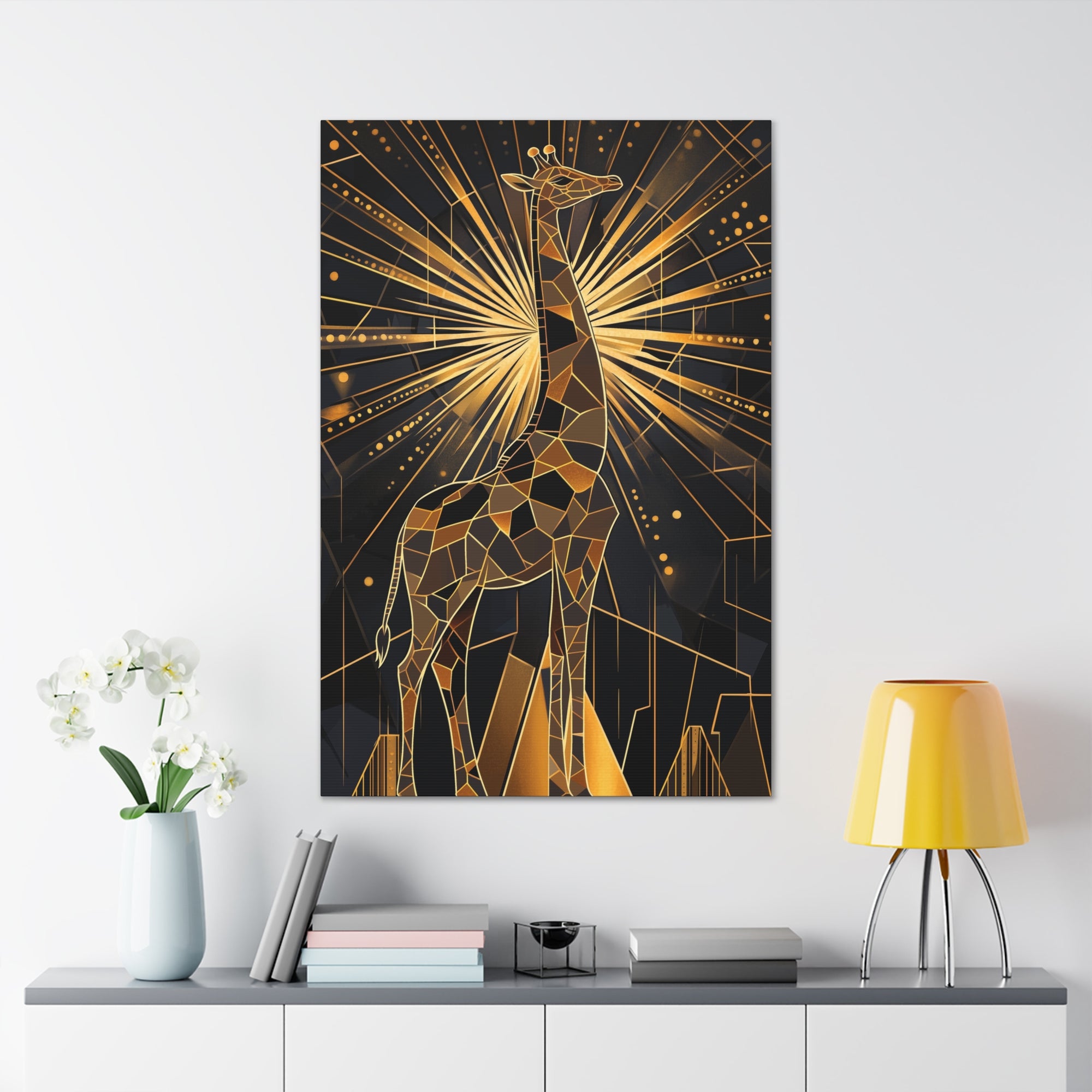 Gilded Giraffe Canvas Wall Art - SynthFrame