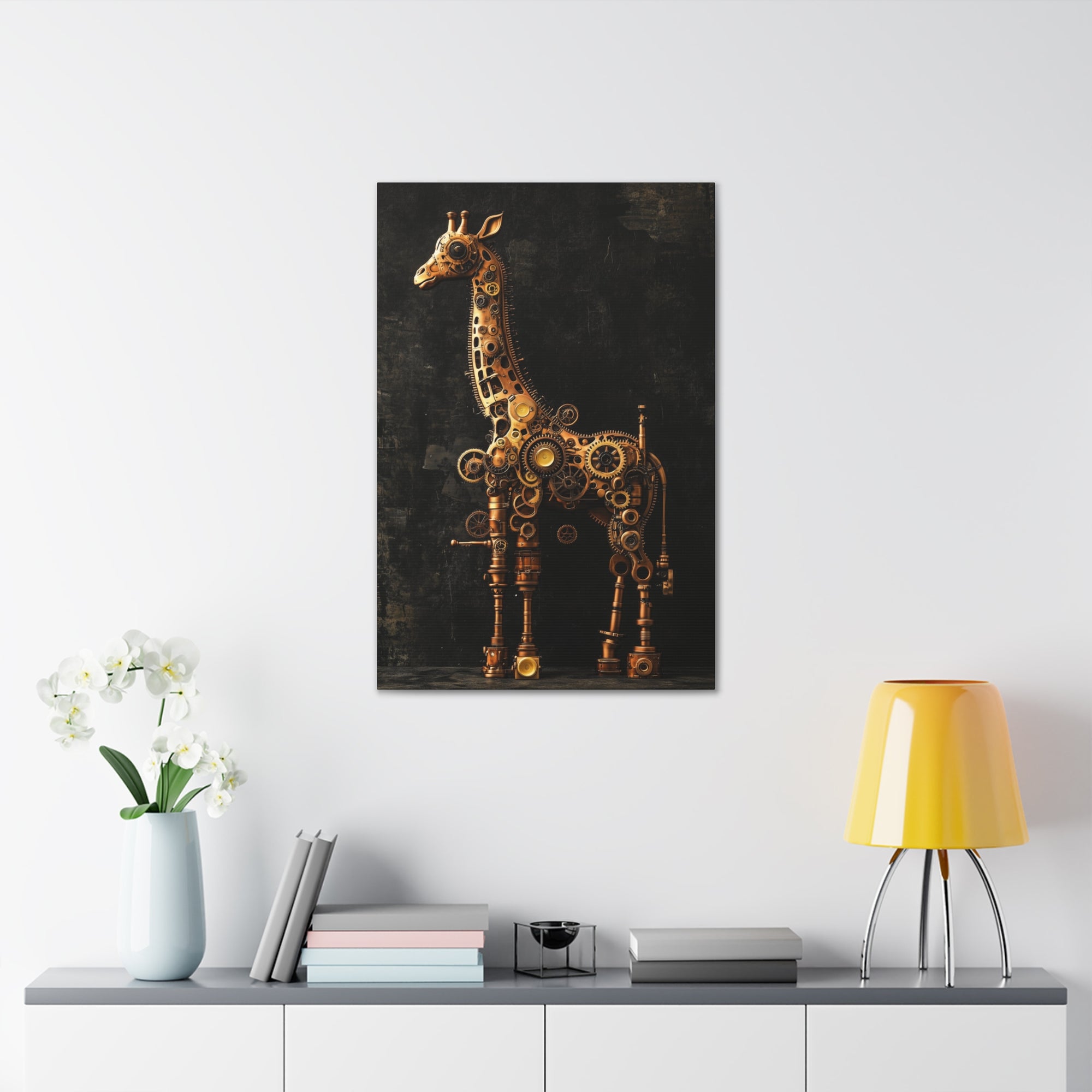 Steampunk Giraffe Canvas Wall Art - SynthFrame