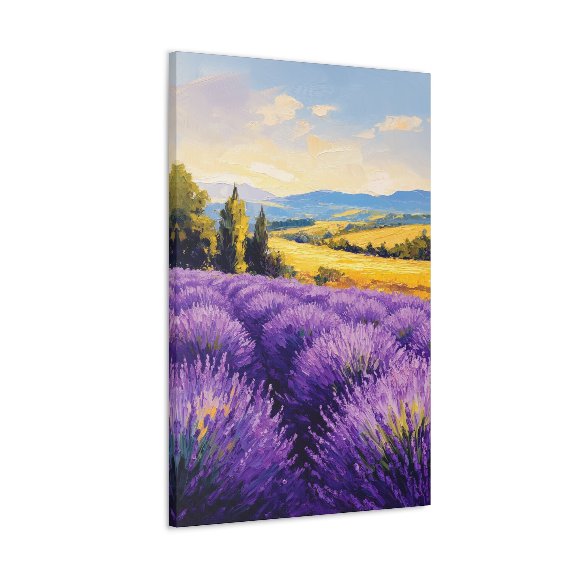 Impressionist Lavender Fields Canvas Wall Art - SynthFrame