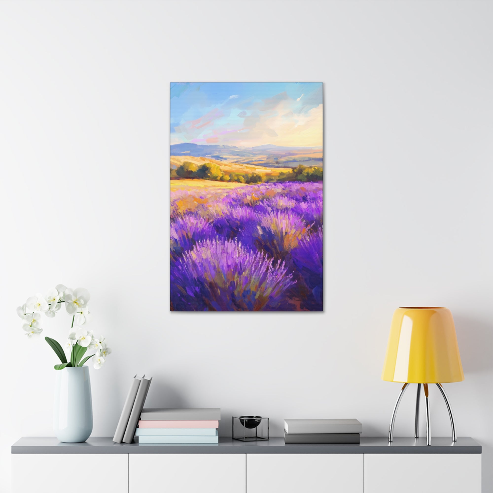 Impressionist Lavender Fields Canvas Wall Art - SynthFrame