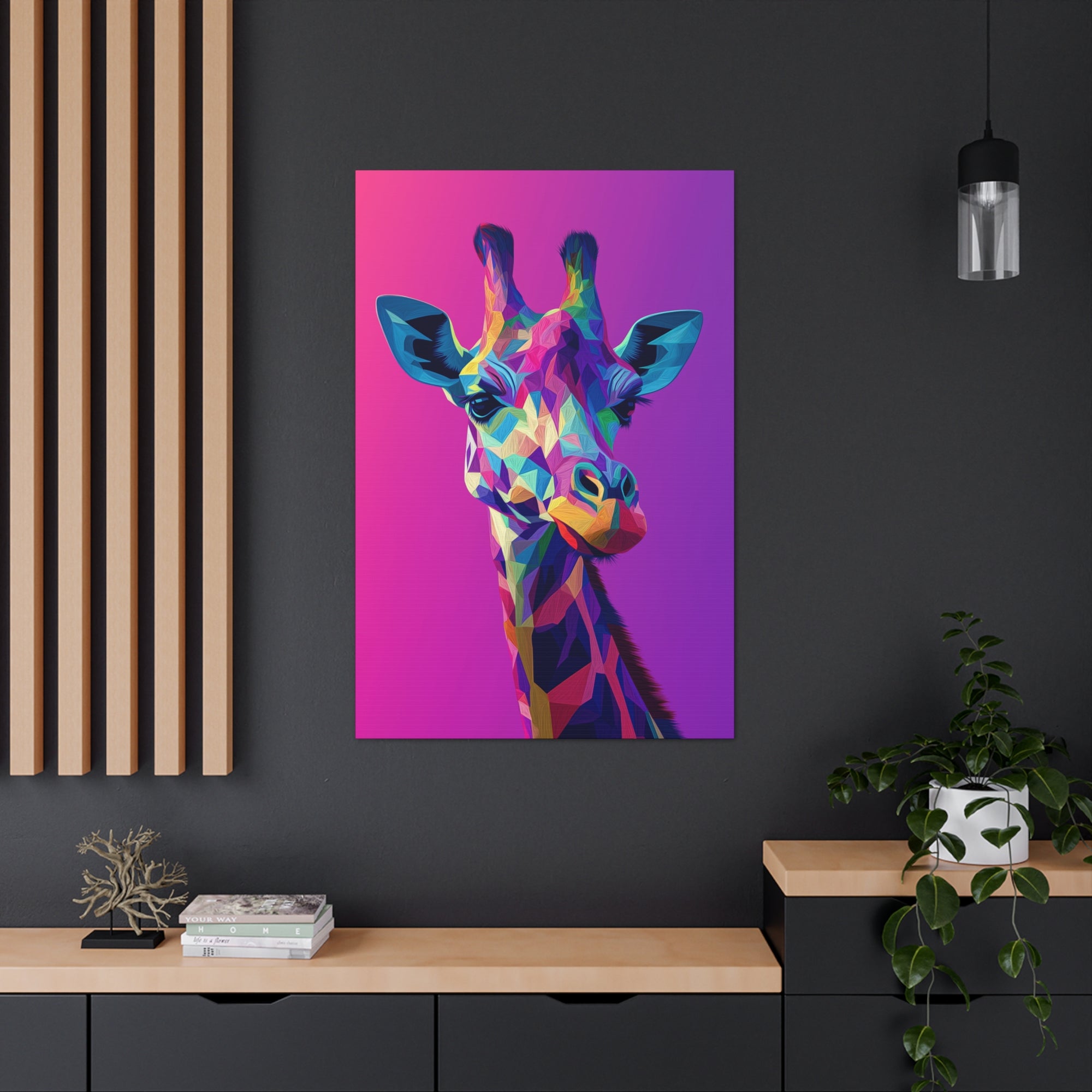 Crystalline Giraffe Canvas Wall Art - SynthFrame