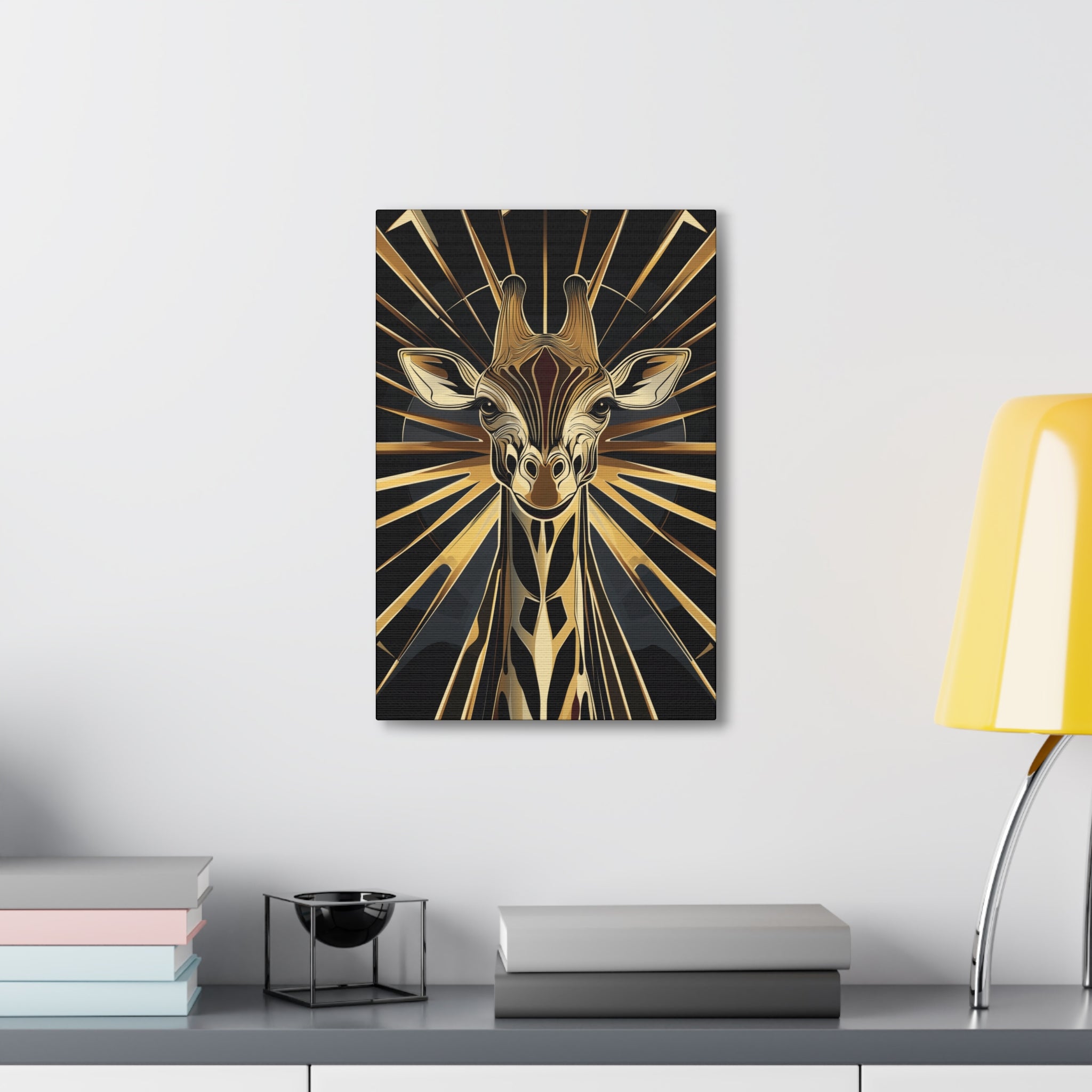 Gilded Giraffe Canvas Wall Art - SynthFrame