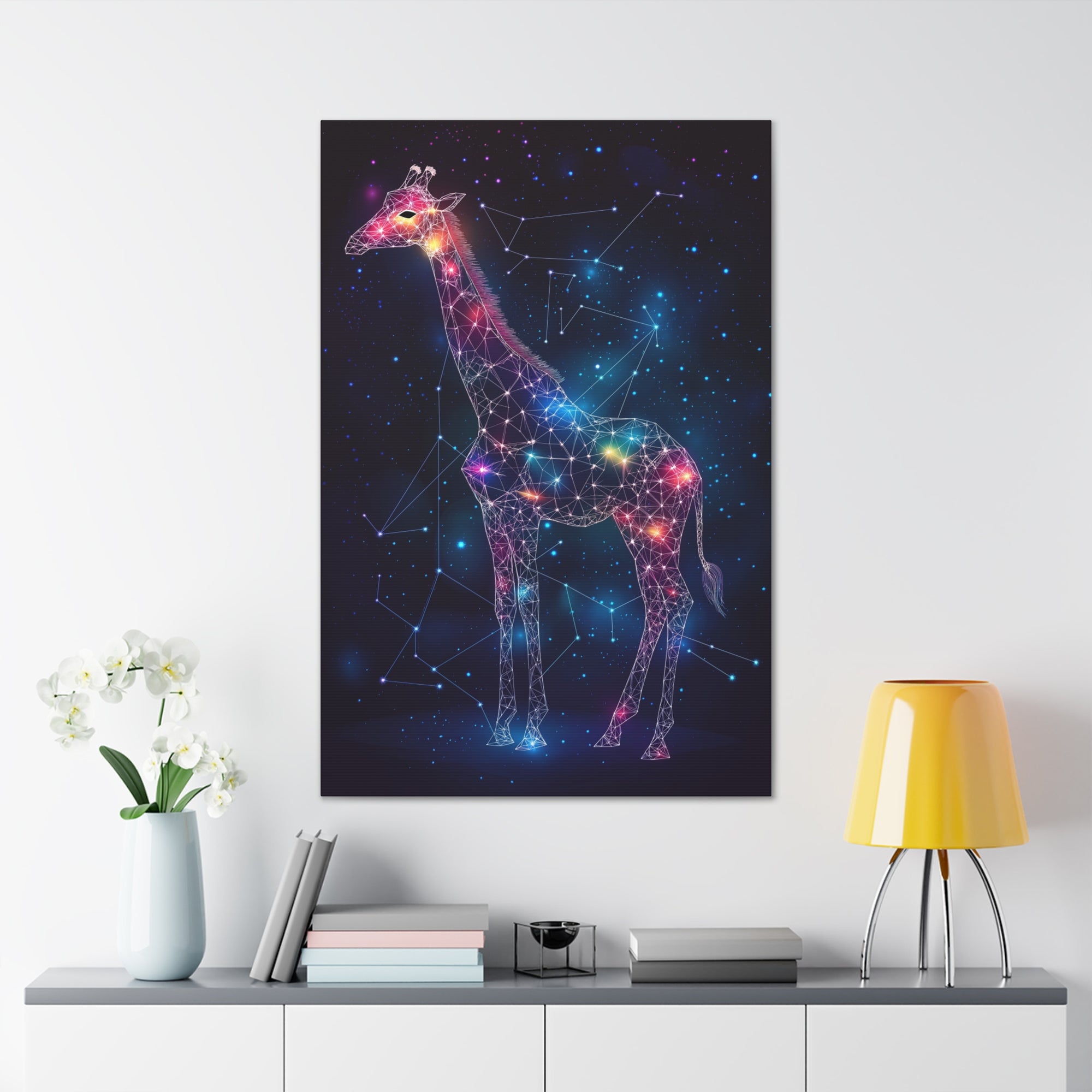 Constellation Giraffe Canvas Wall Art - SynthFrame