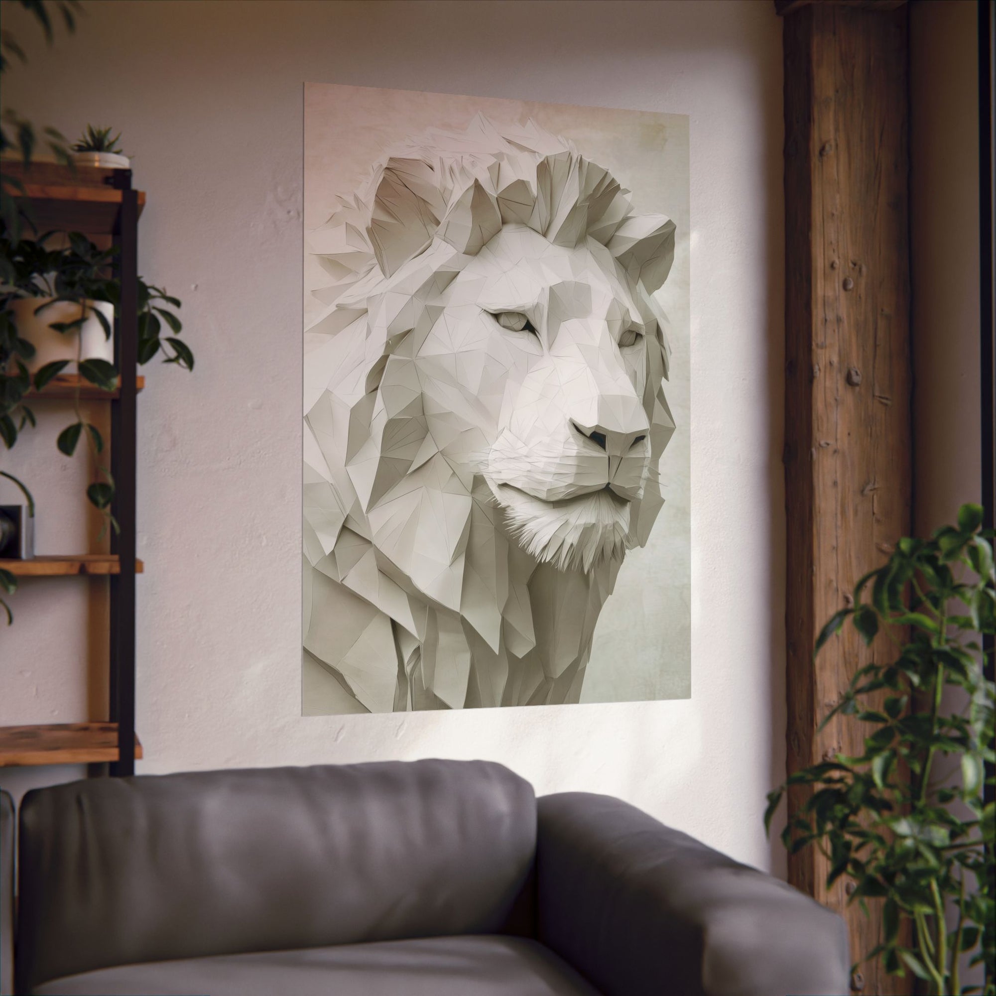 Folded Lion Poster