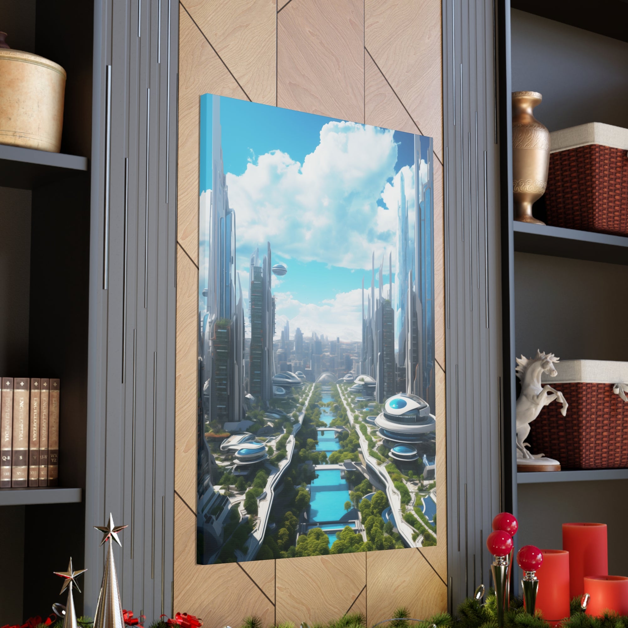 Futuristic Eco City 3 Canvas Wall Art - SynthFrame