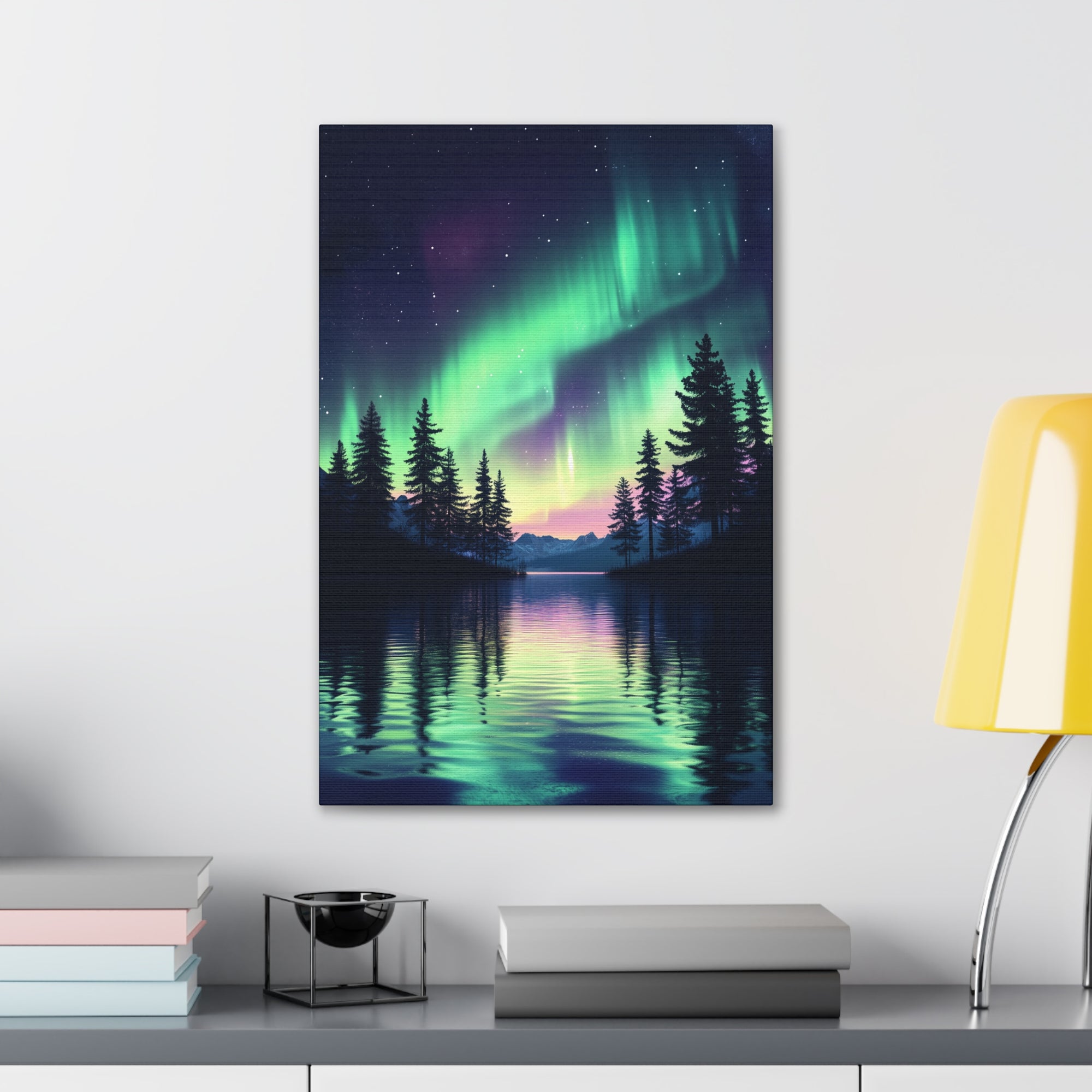 Northern Lights Wonder Canvas Wall Art - SynthFrame