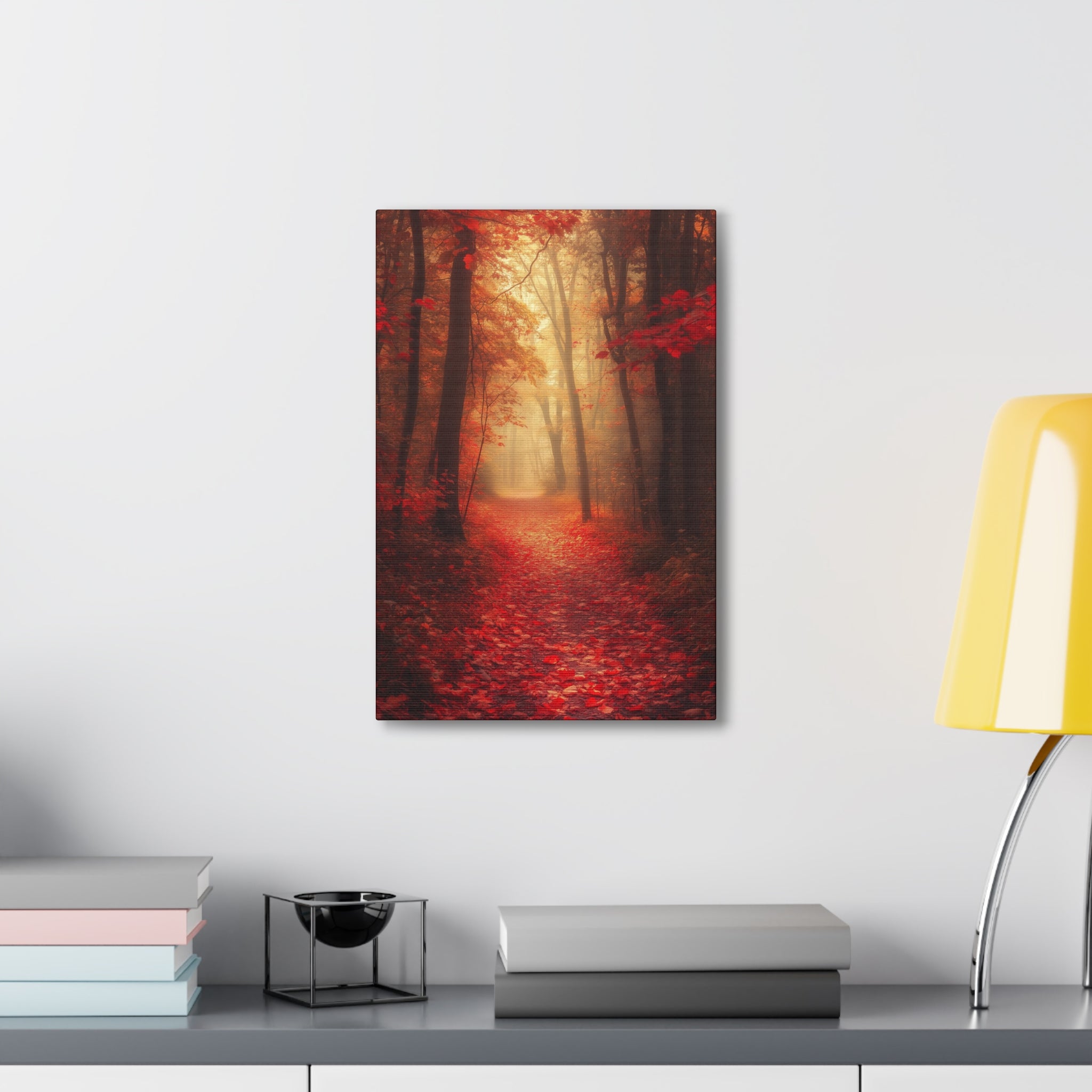 Autumn Forest Path Canvas Wall Art - SynthFrame