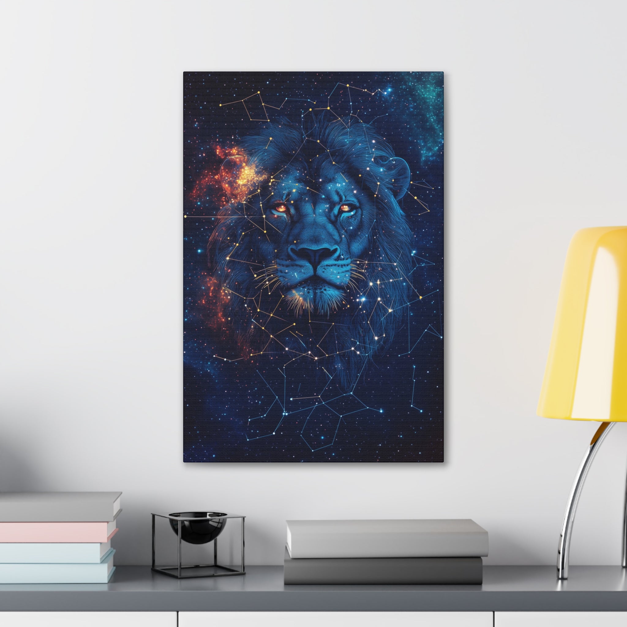 Constellation Lion Canvas Wall Art - SynthFrame