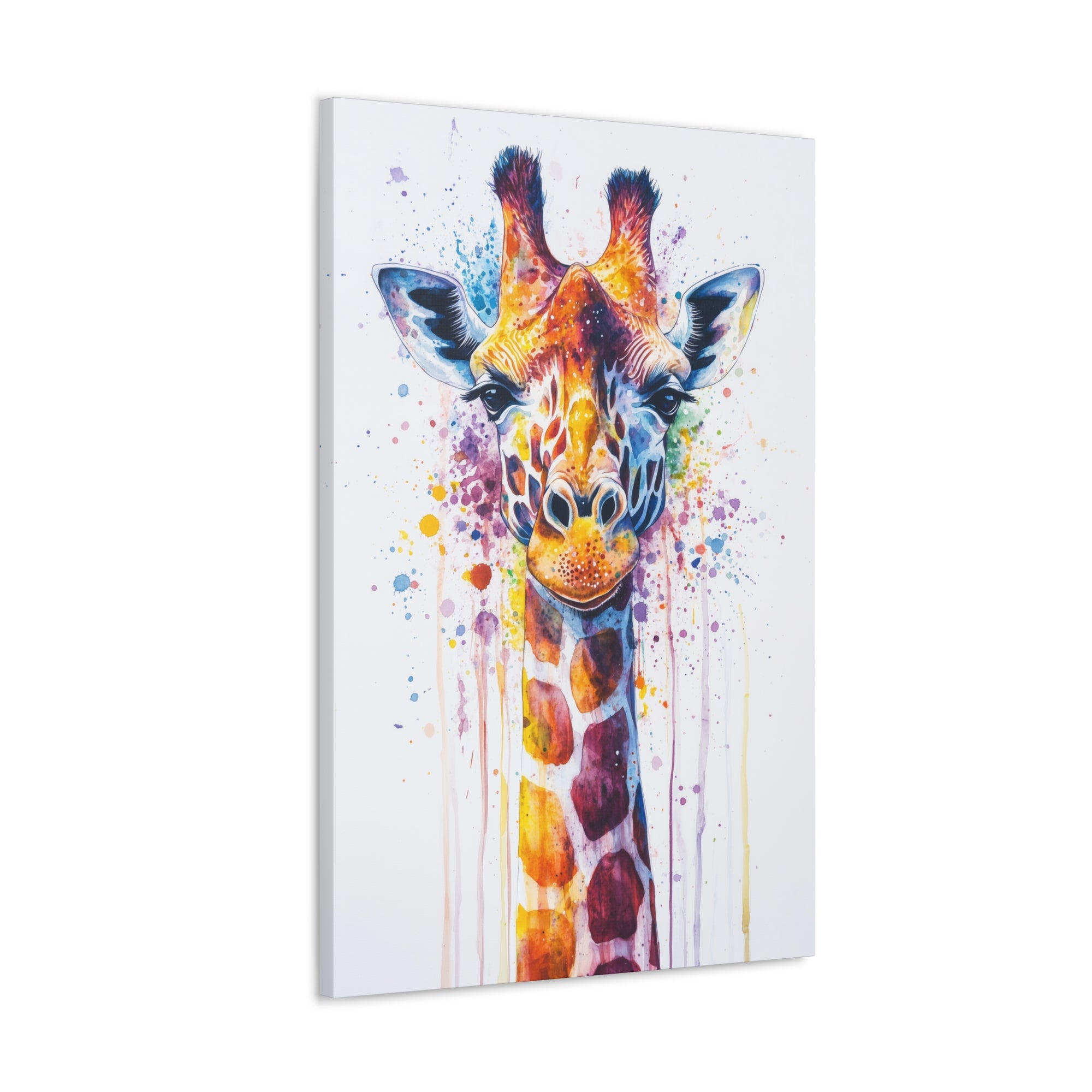 Watercolor Giraffe Canvas Wall Art - SynthFrame