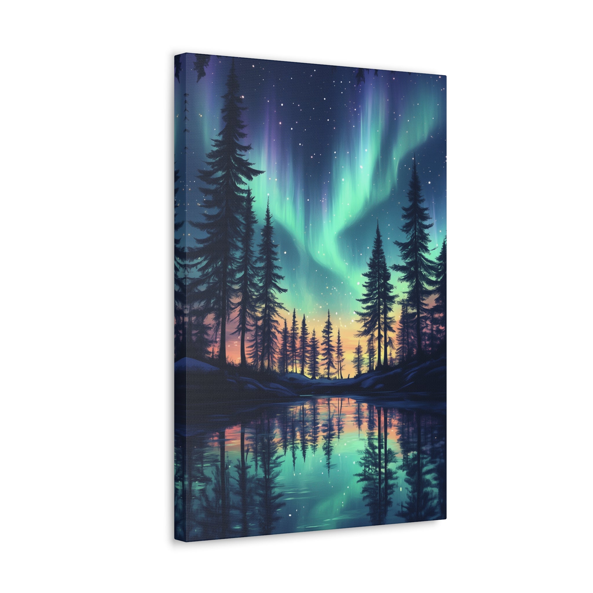 Northern Lights Wonder Canvas Wall Art - SynthFrame