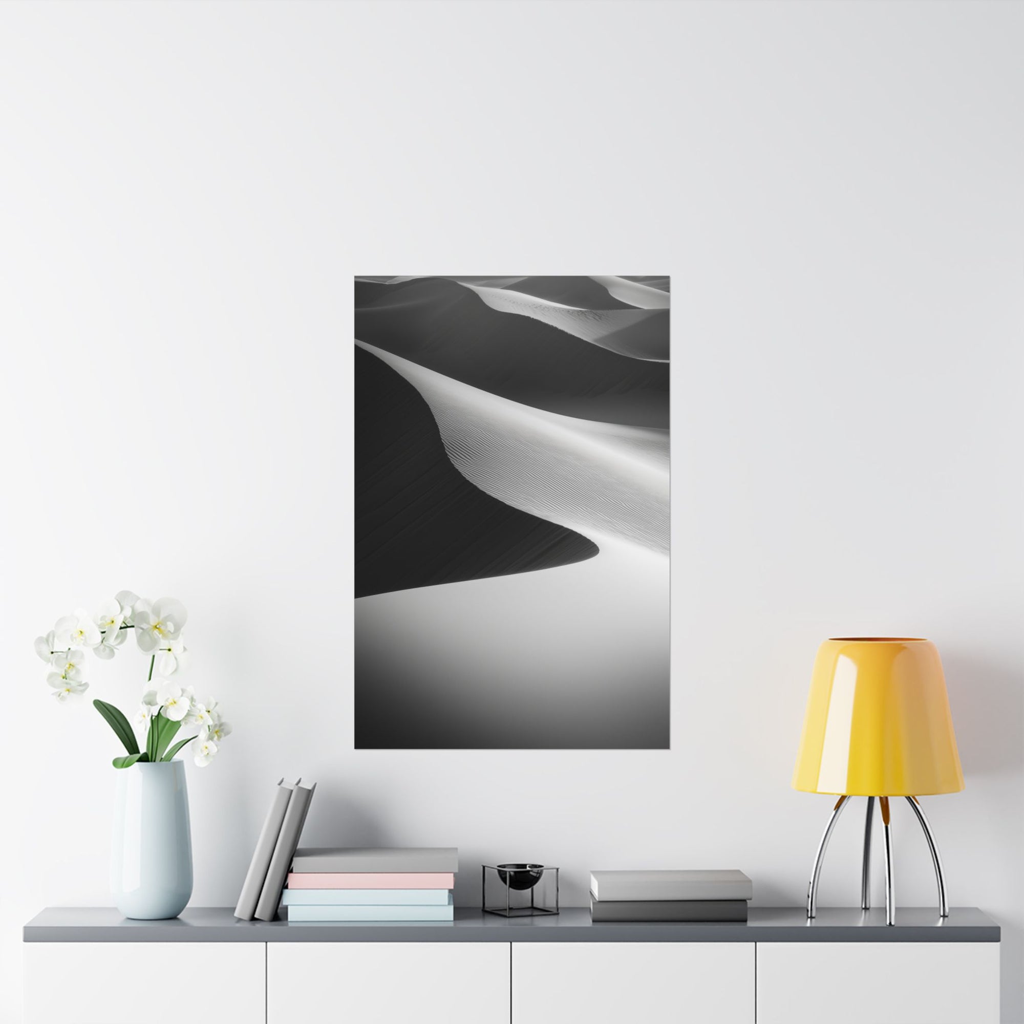 Minimalist Desert Dunes Poster Wall Art - SynthFrame