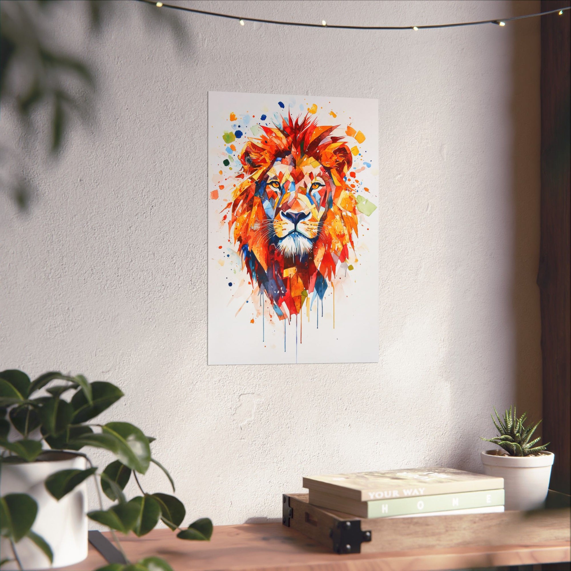 Watercolor Lion Poster