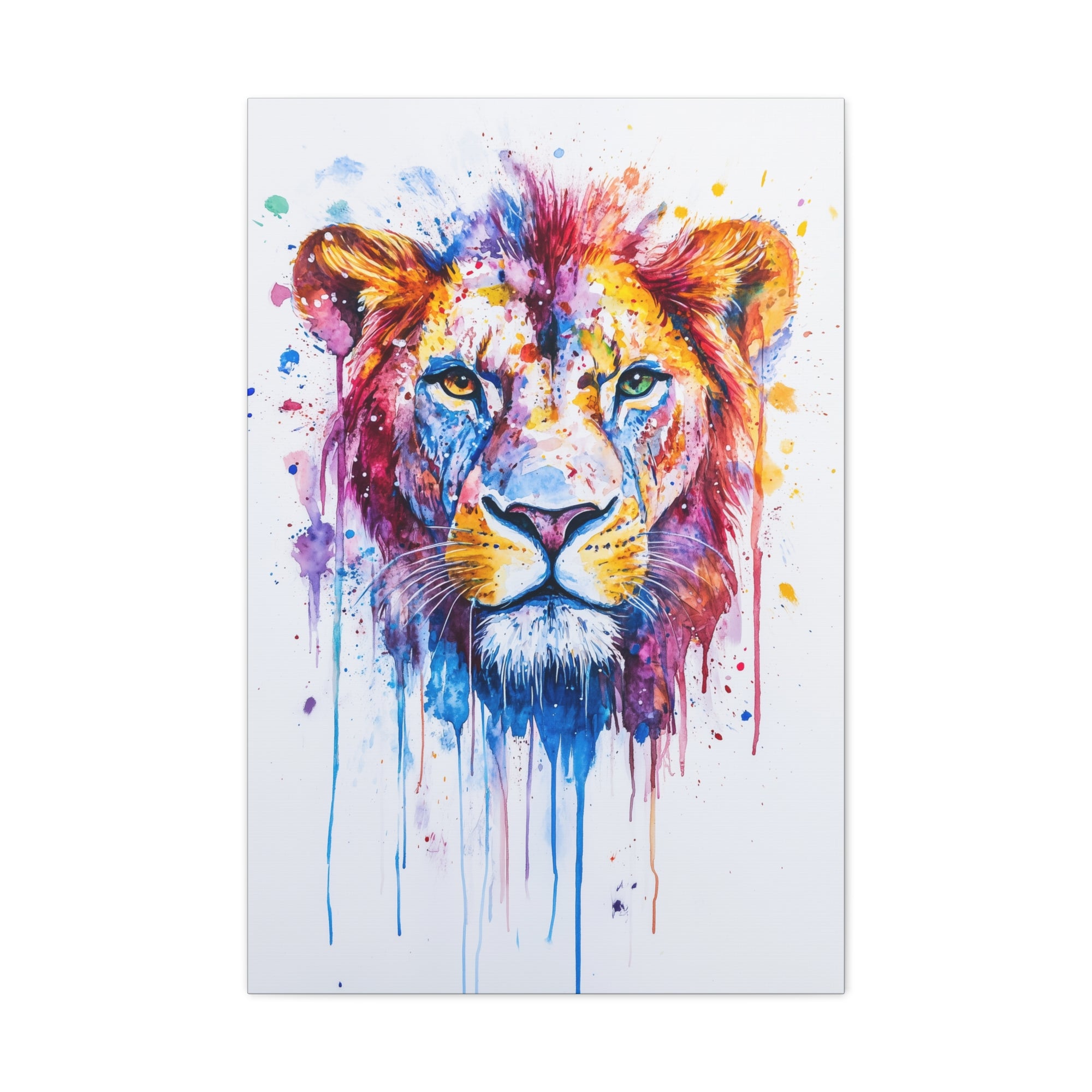 Watercolor Lion Canvas Wall Art - SynthFrame