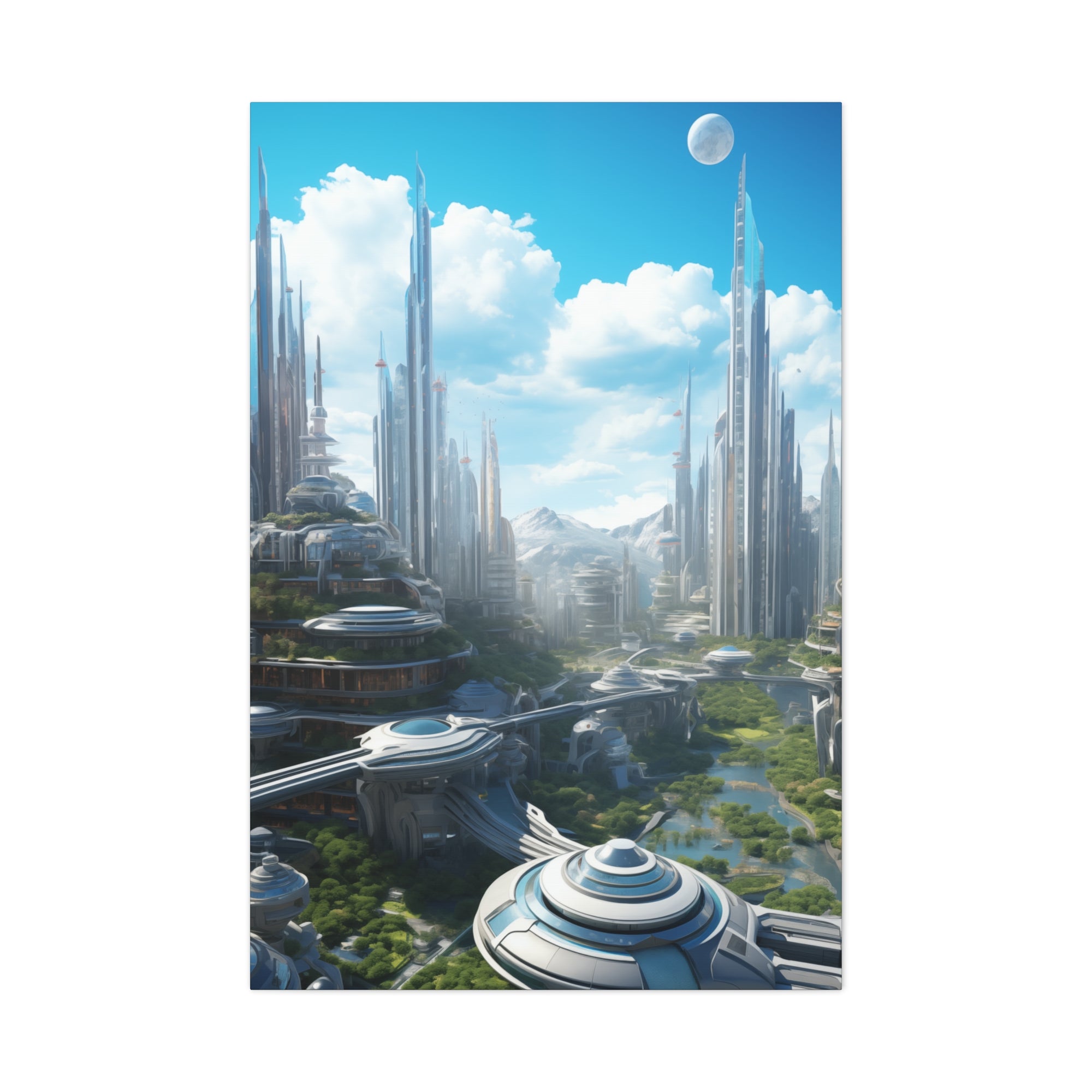 Futuristic Eco City 6 Canvas Wall Art - SynthFrame