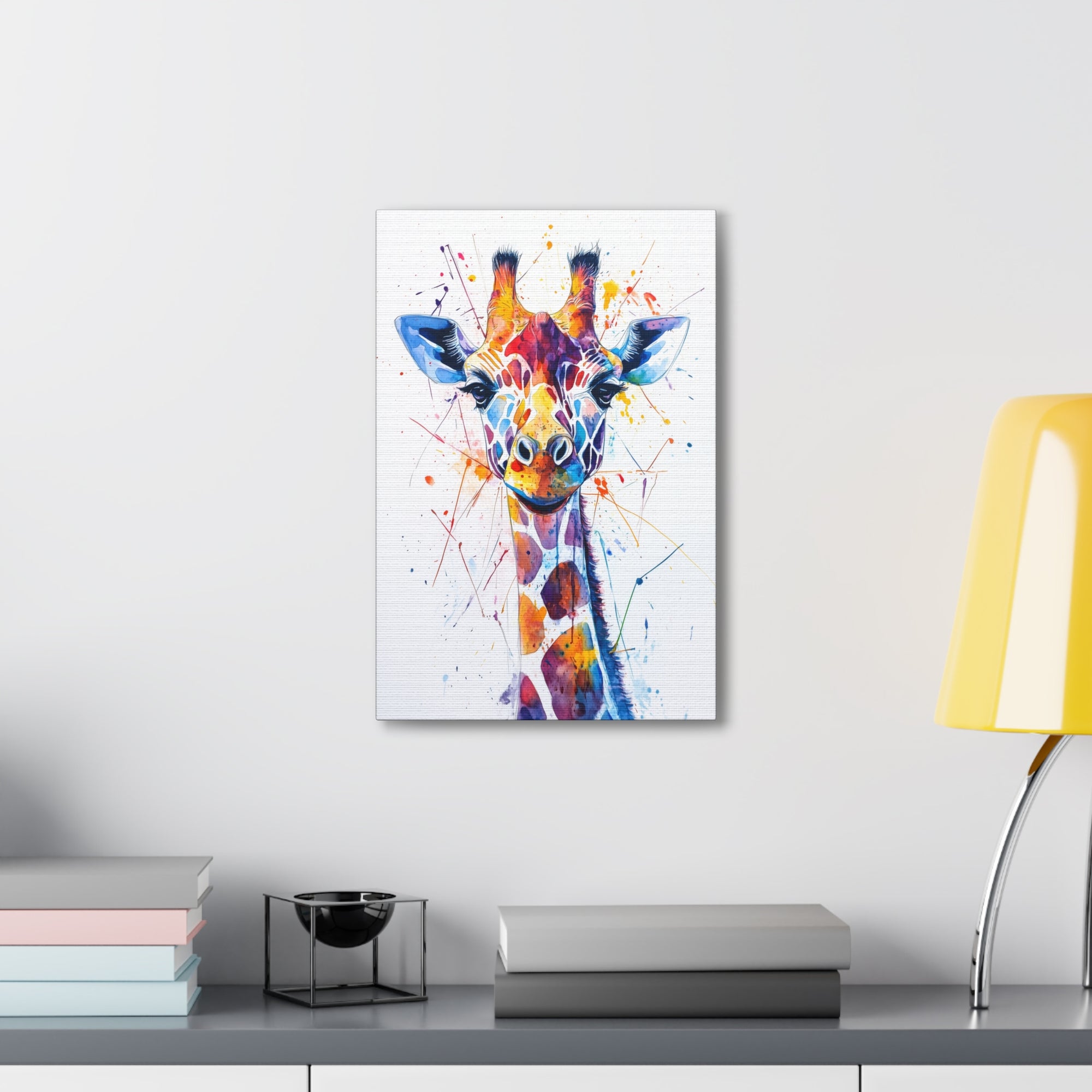 Watercolor Giraffe Canvas Wall Art - SynthFrame