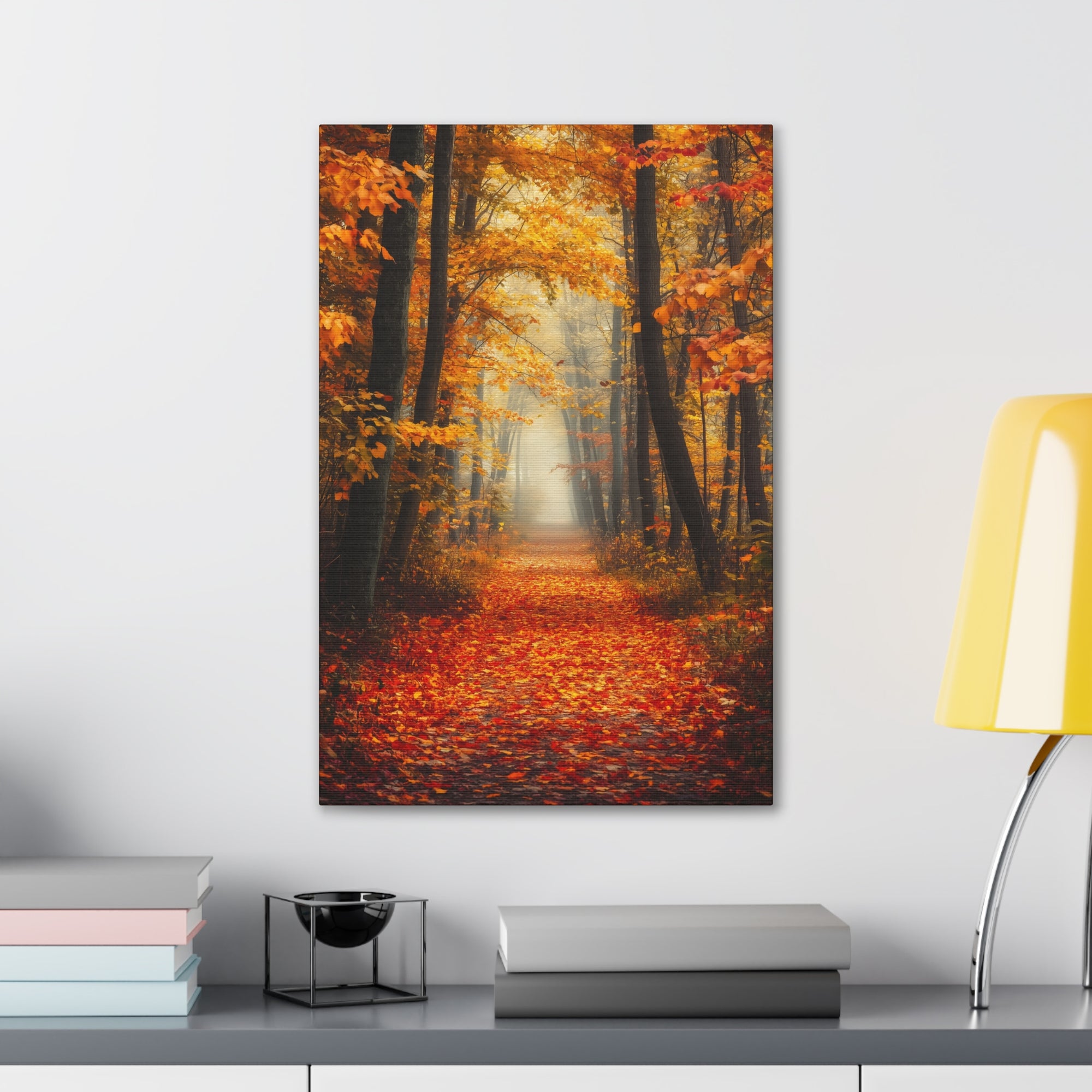 Autumn Forest Path Canvas Wall Art - SynthFrame