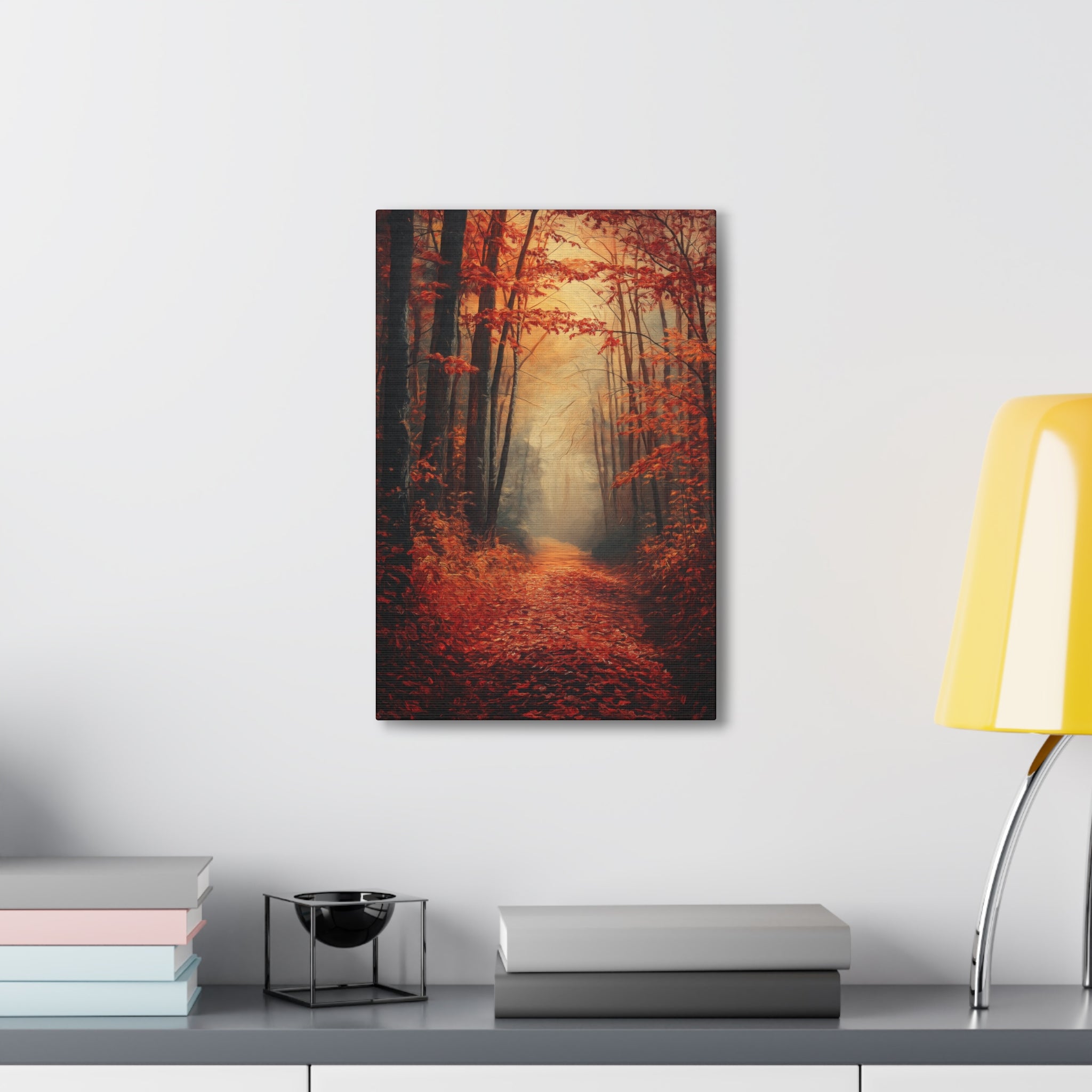 Autumn Forest Path Canvas Wall Art - SynthFrame