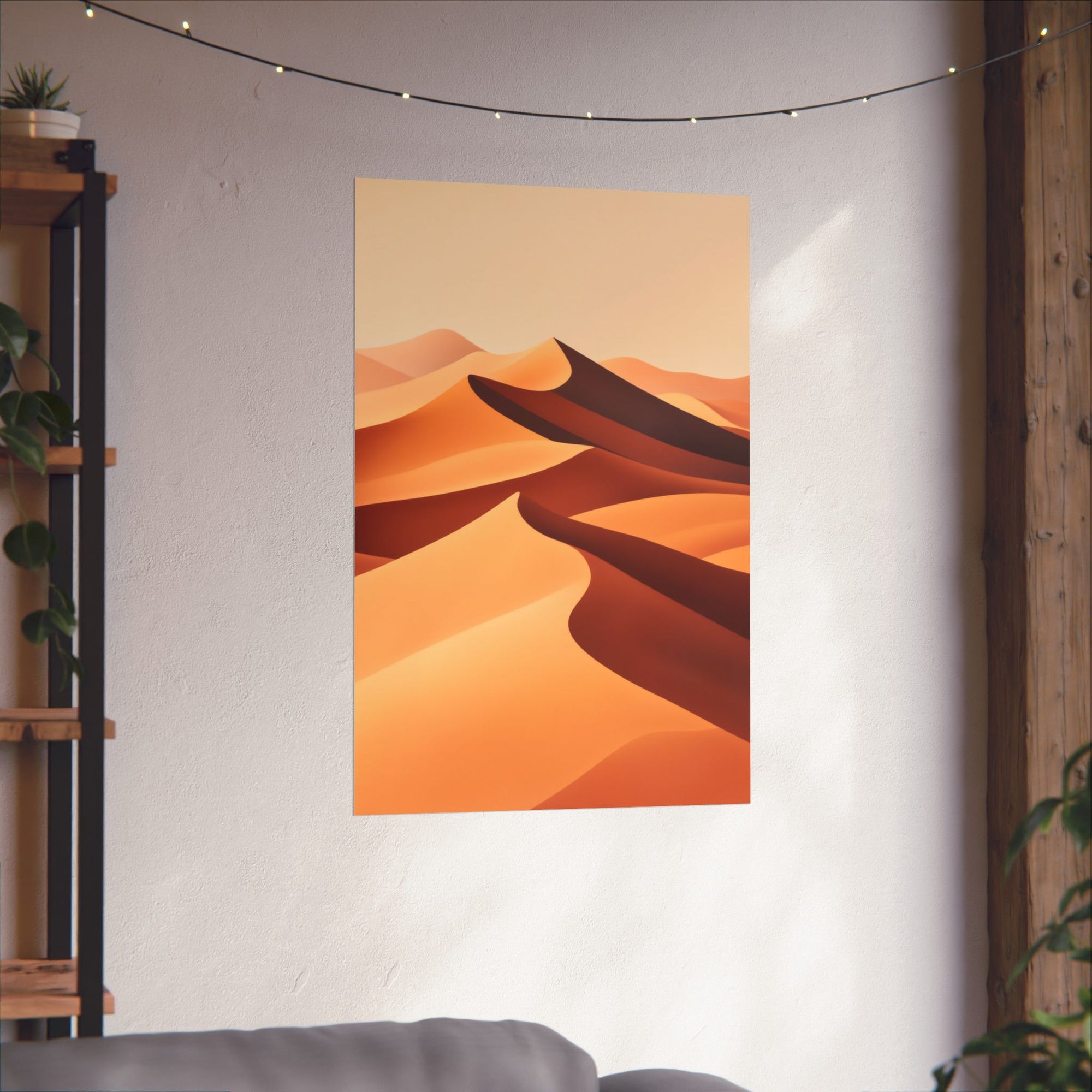 Minimalist Desert Dunes Poster Wall Art - SynthFrame