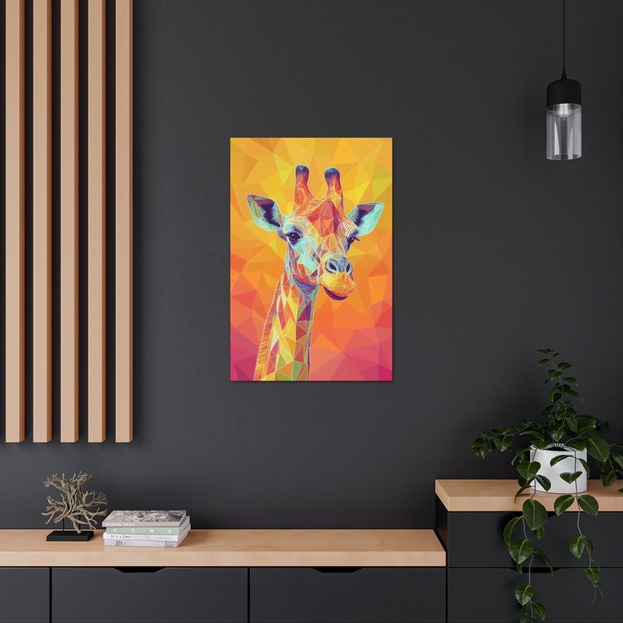 Crystalline Giraffe Canvas Wall Art - SynthFrame