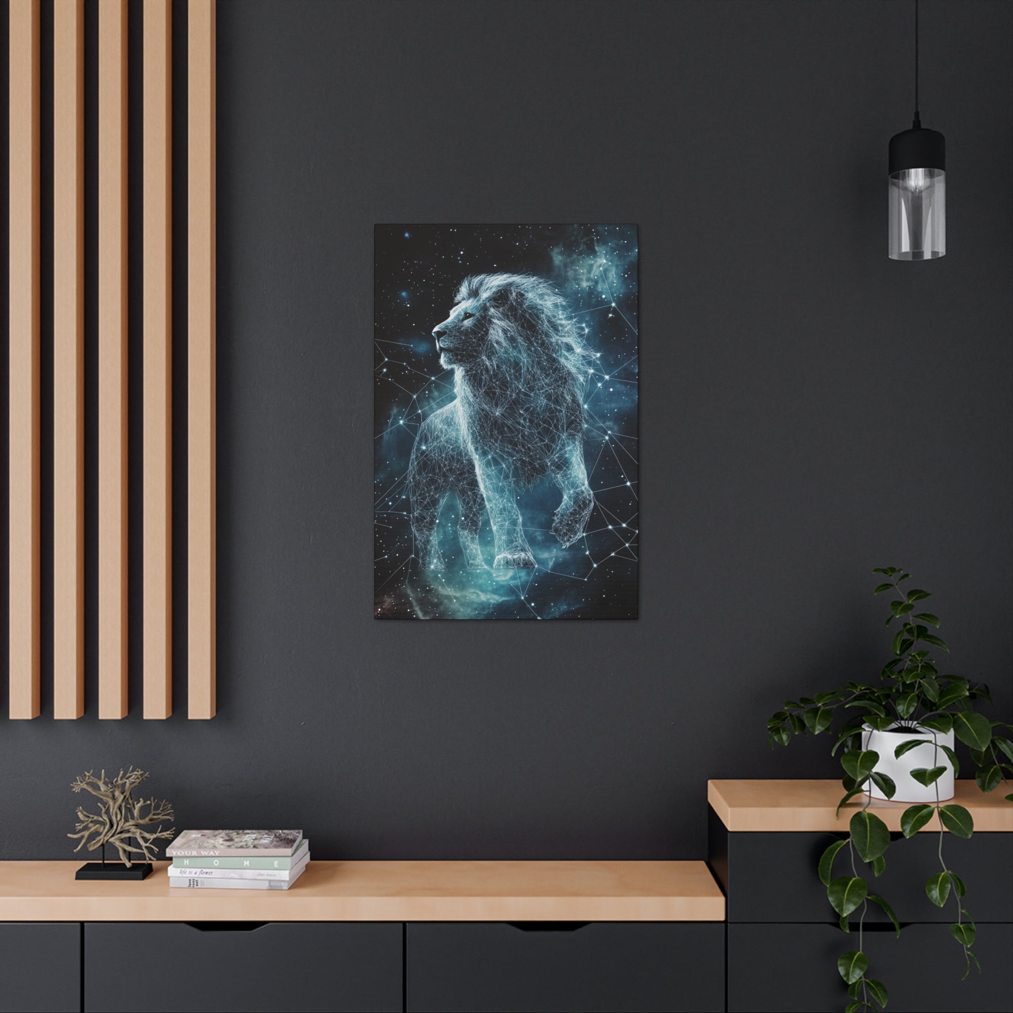 Constellation Lion Canvas Wall Art - SynthFrame