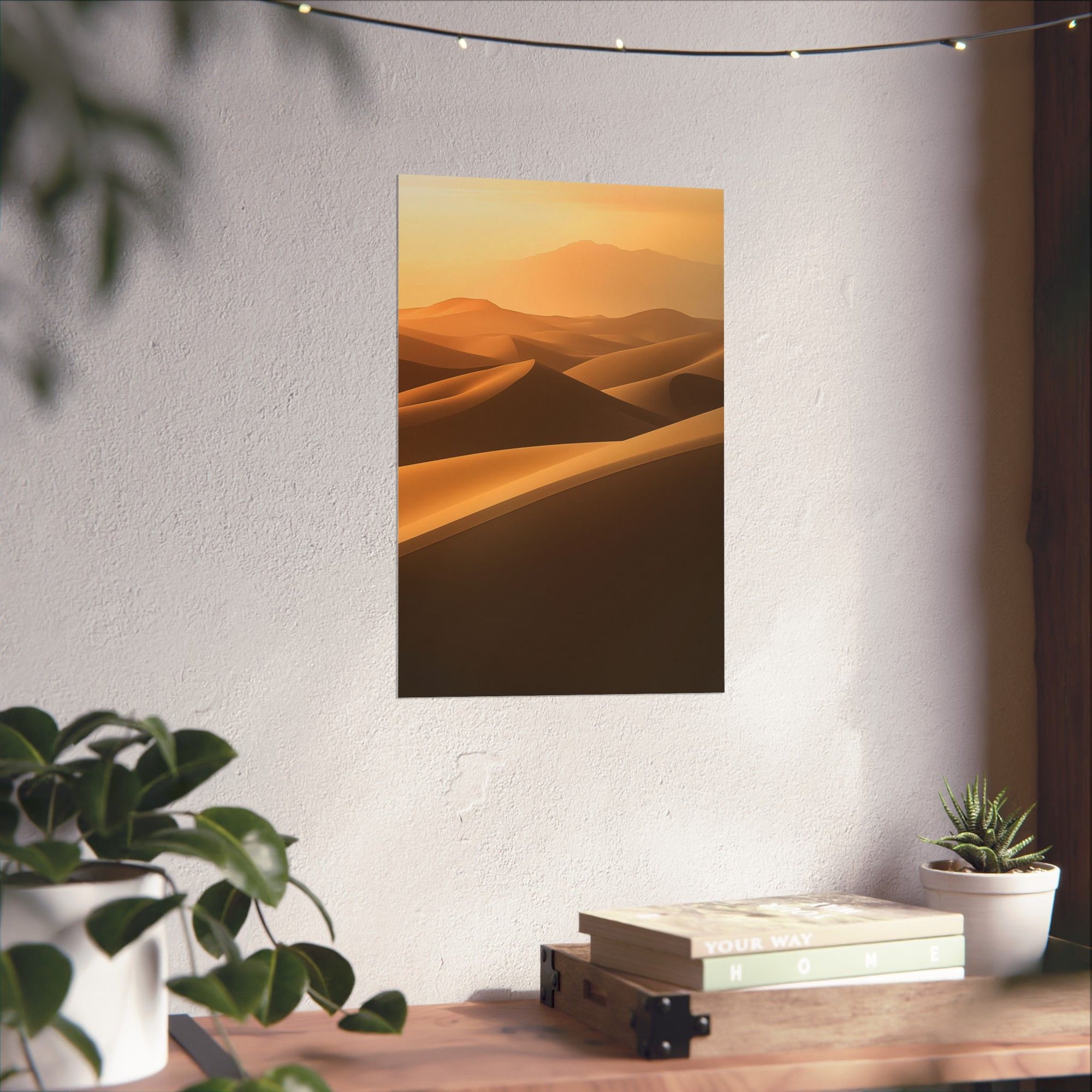 Minimalist Desert Dunes Poster Wall Art - SynthFrame