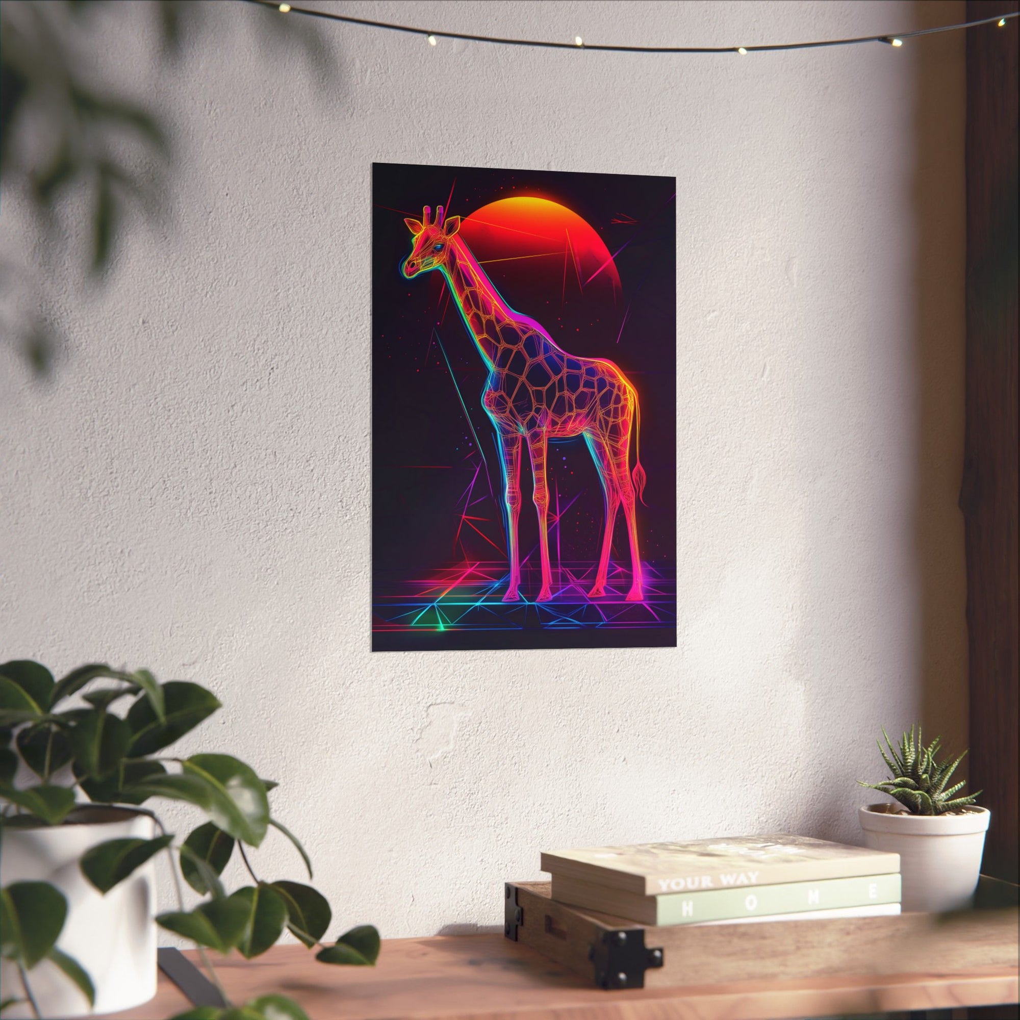 Neon Giraffe Poster