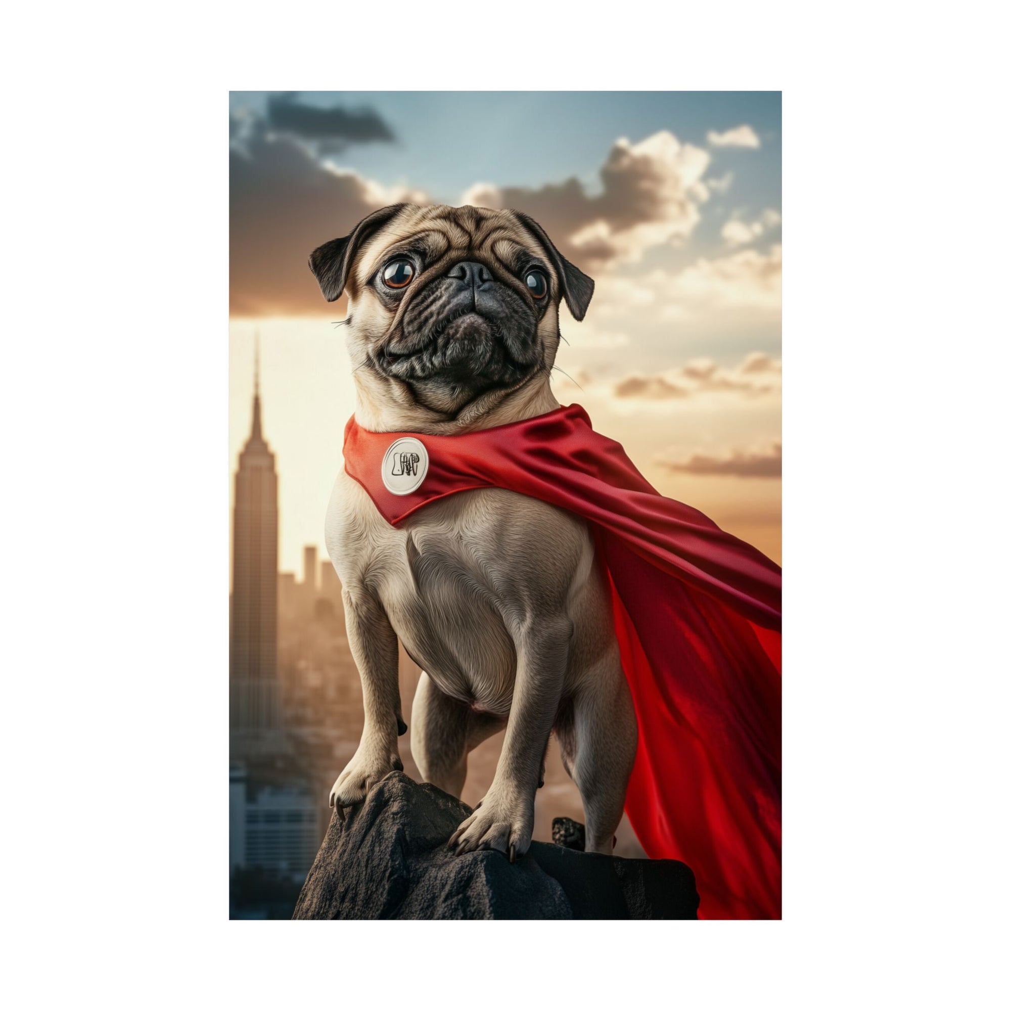 Superhero Pug Poster