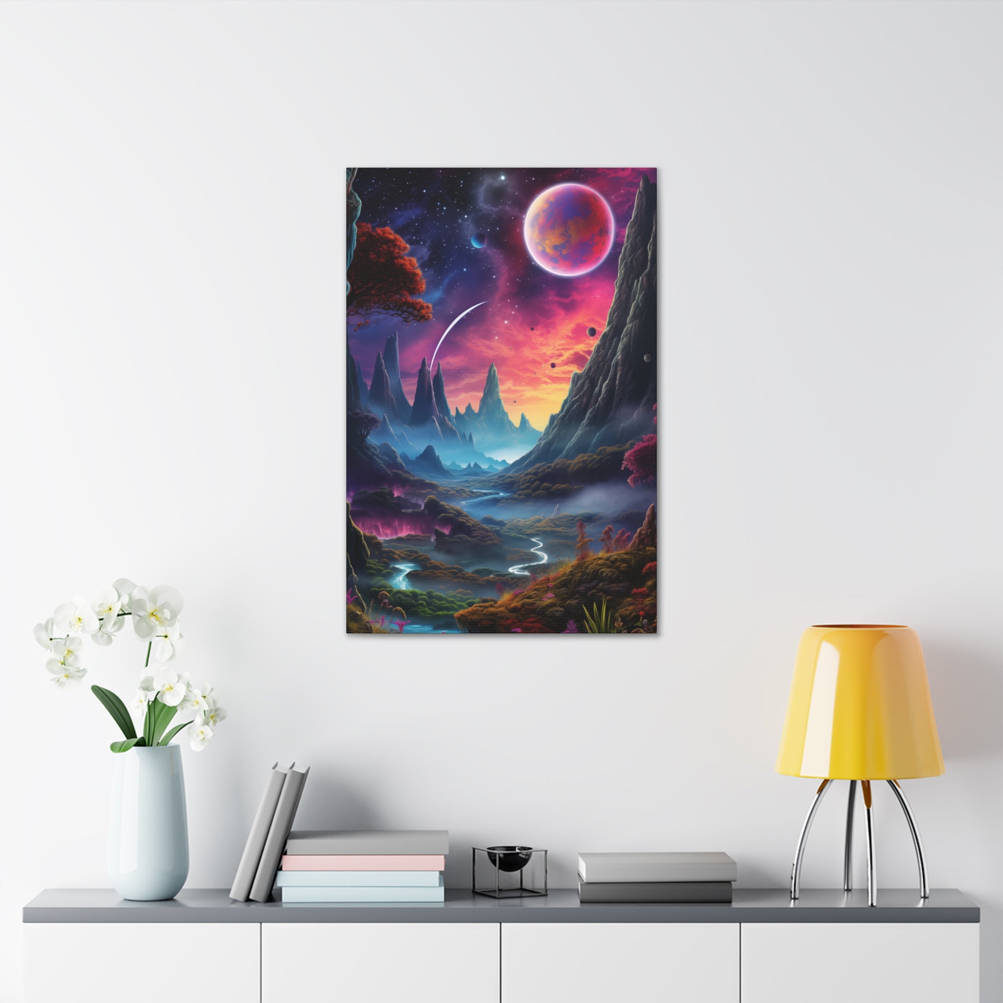 Vibrant Alien Planet 2 Canvas Wall Art - SynthFrame