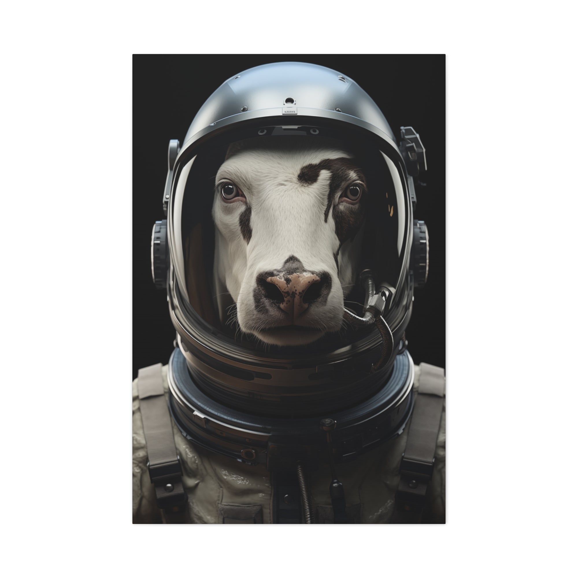 AstroCow 1 Canvas Wall Art - SynthFrame