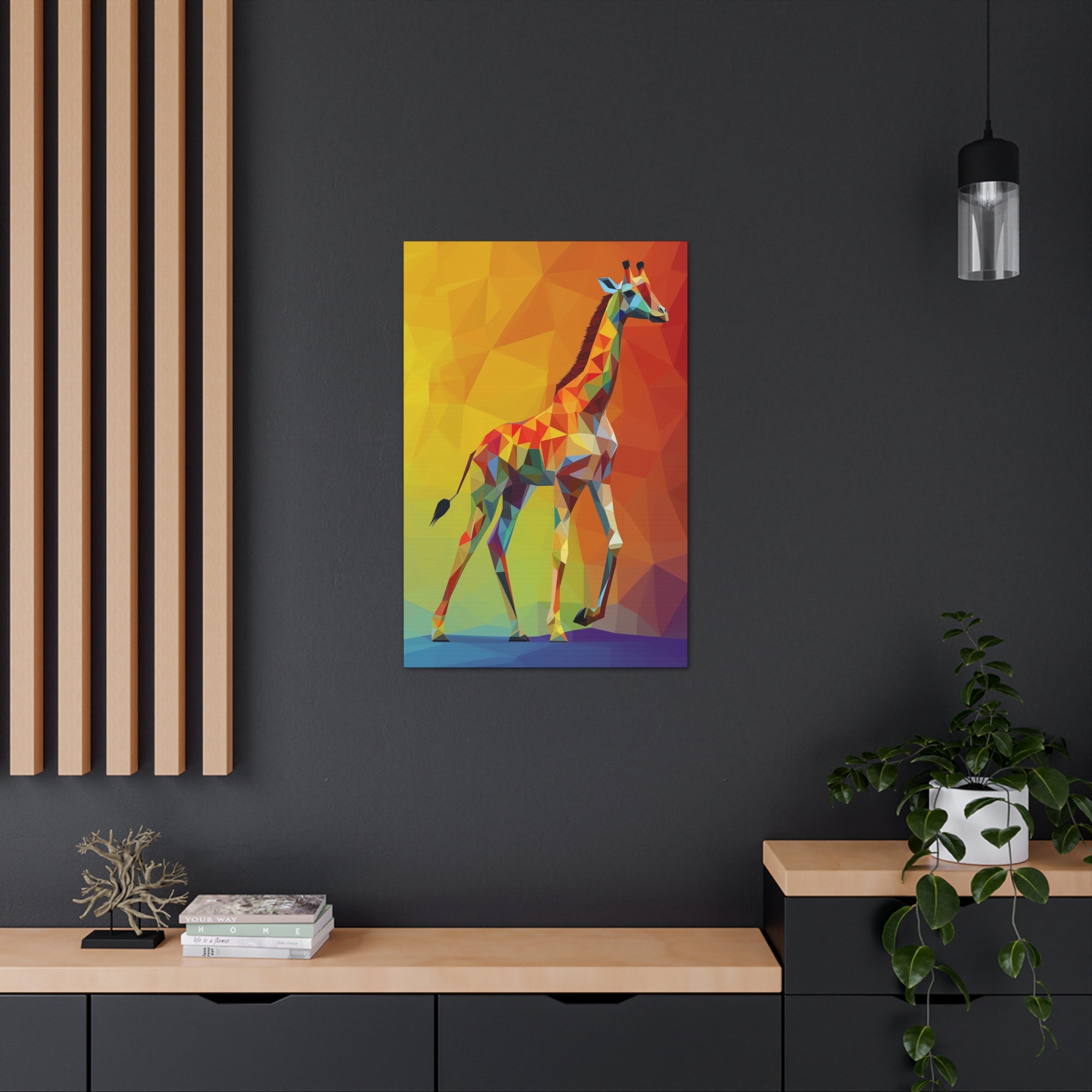 Crystalline Giraffe Canvas Wall Art - SynthFrame