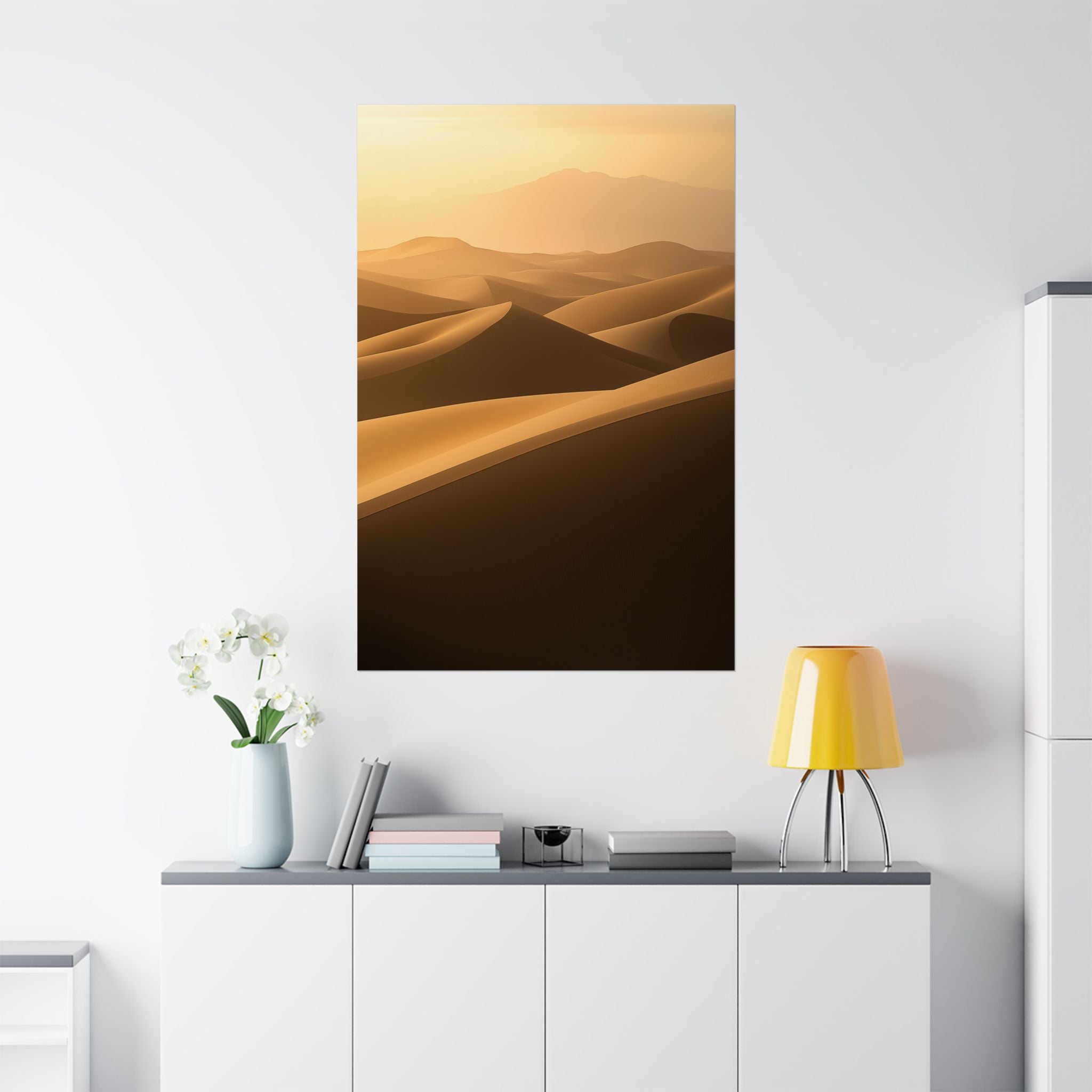 Minimalist Desert Dunes Poster Wall Art - SynthFrame