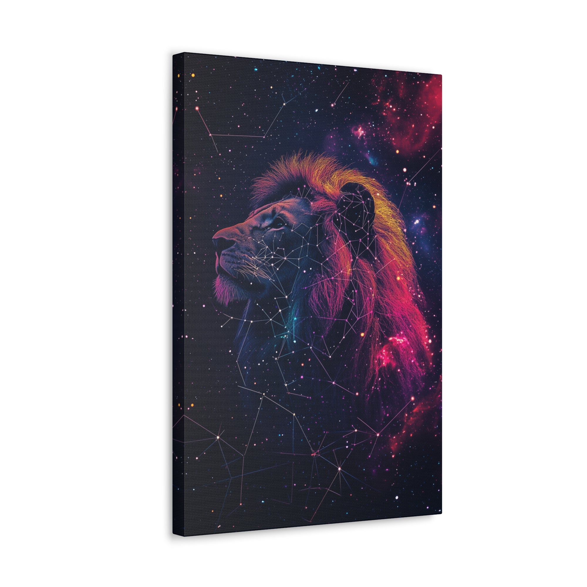 Constellation Lion Canvas Wall Art - SynthFrame