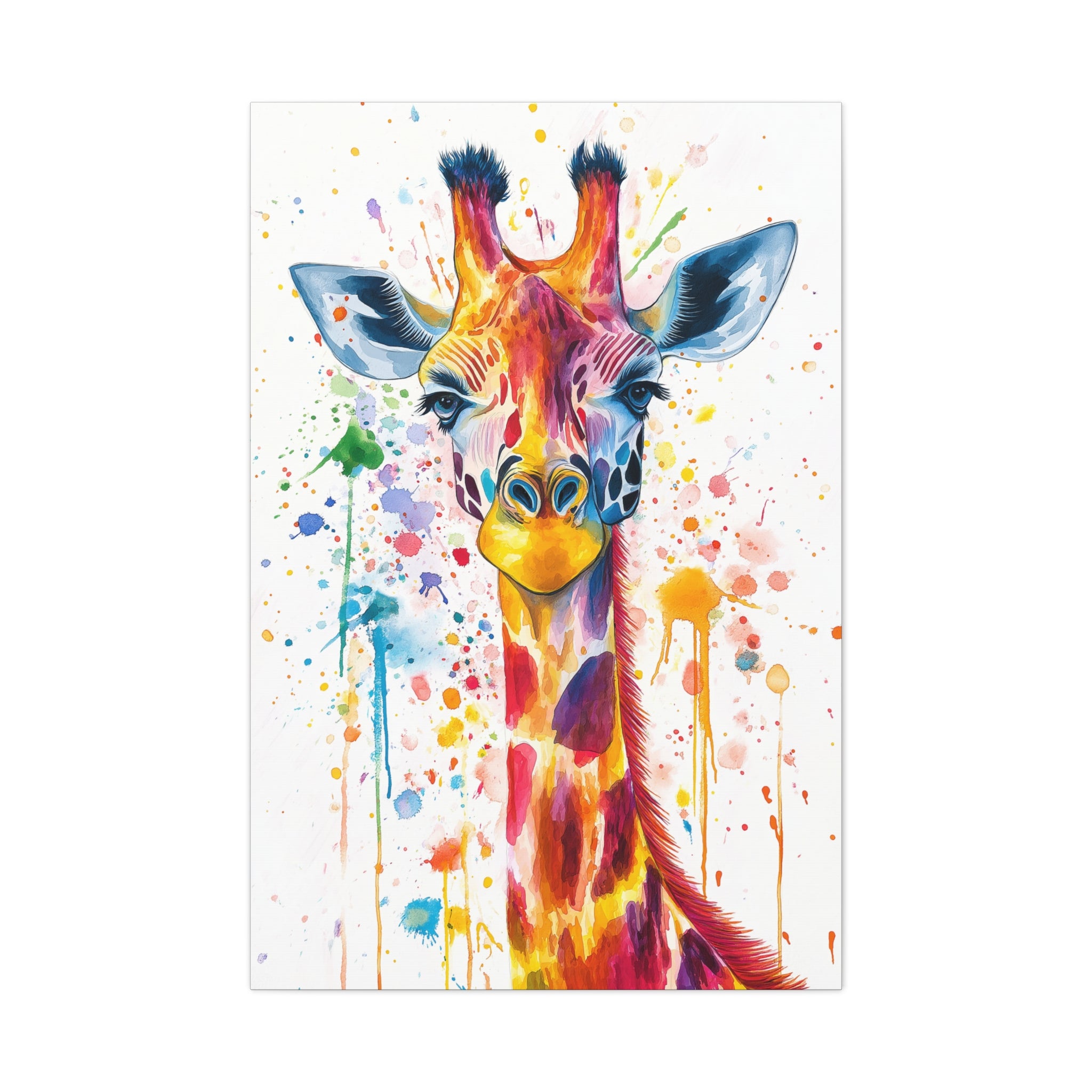 Watercolor Giraffe Canvas Wall Art - SynthFrame